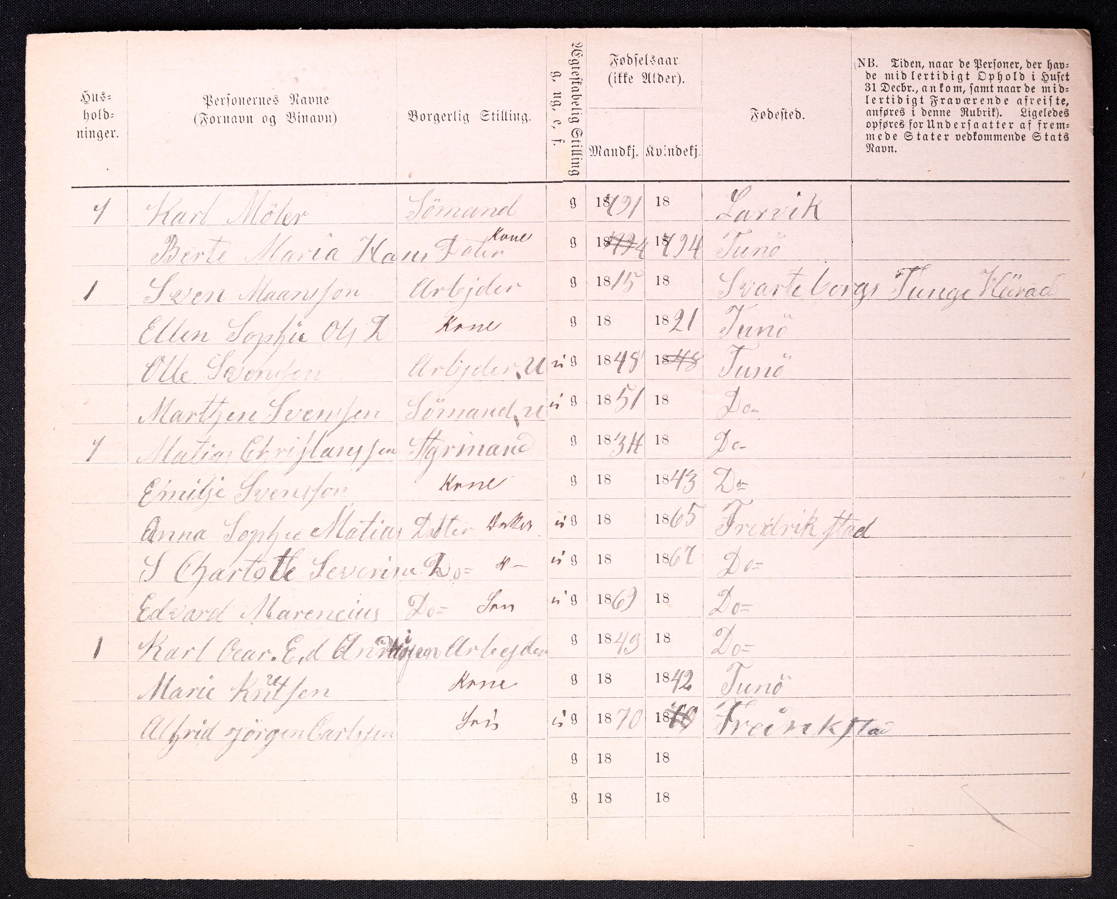 RA, 1870 census for 0103 Fredrikstad, 1870, p. 1466