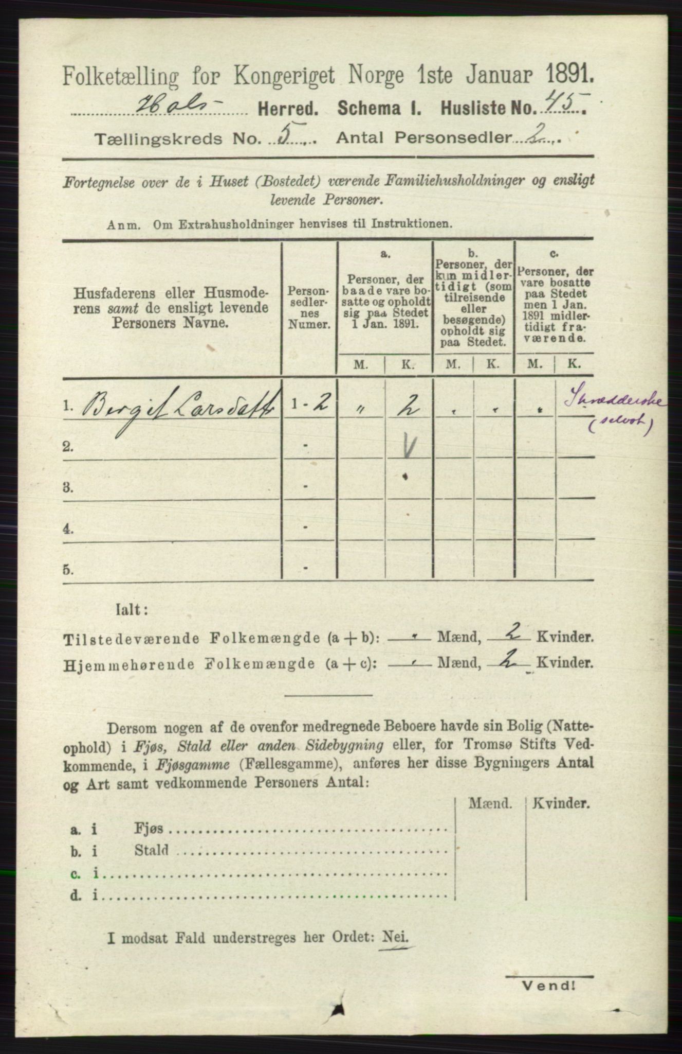 RA, 1891 census for 0620 Hol, 1891, p. 1462