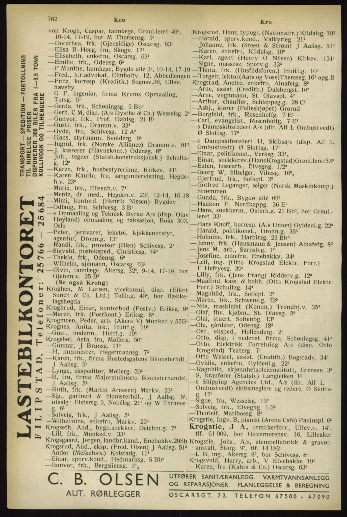 Kristiania/Oslo adressebok, PUBL/-, 1933, p. 782