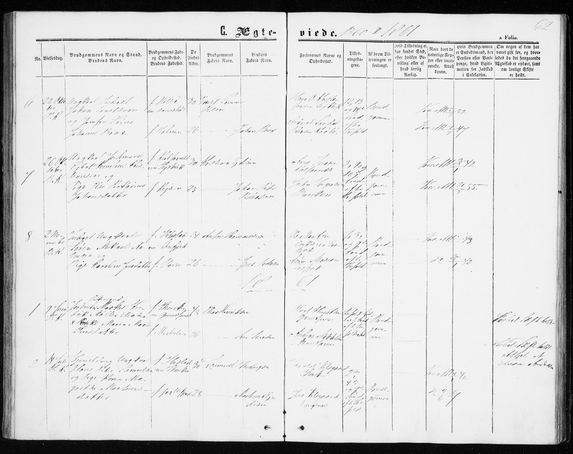 Berg sokneprestkontor, SATØ/S-1318/G/Ga/Gaa/L0002kirke: Parish register (official) no. 2, 1860-1872, p. 62