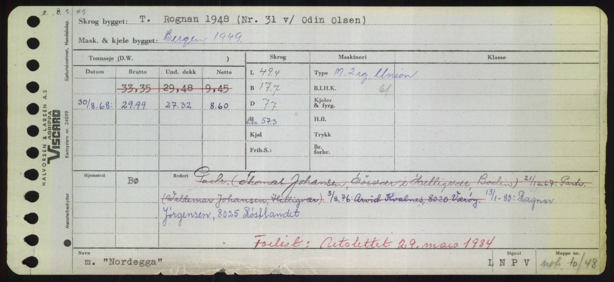 Sjøfartsdirektoratet med forløpere, Skipsmålingen, RA/S-1627/H/Hd/L0026: Fartøy, N-Norhol, p. 439