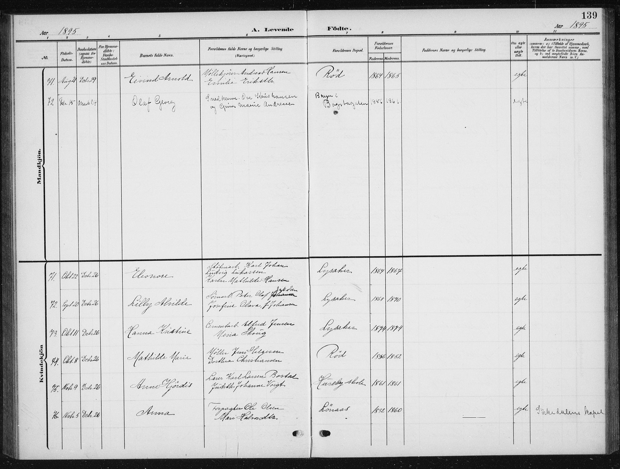 Vestre Aker prestekontor Kirkebøker, AV/SAO-A-10025/F/Fb/L0001: Parish register (official) no. II 1, 1880-1906, p. 139