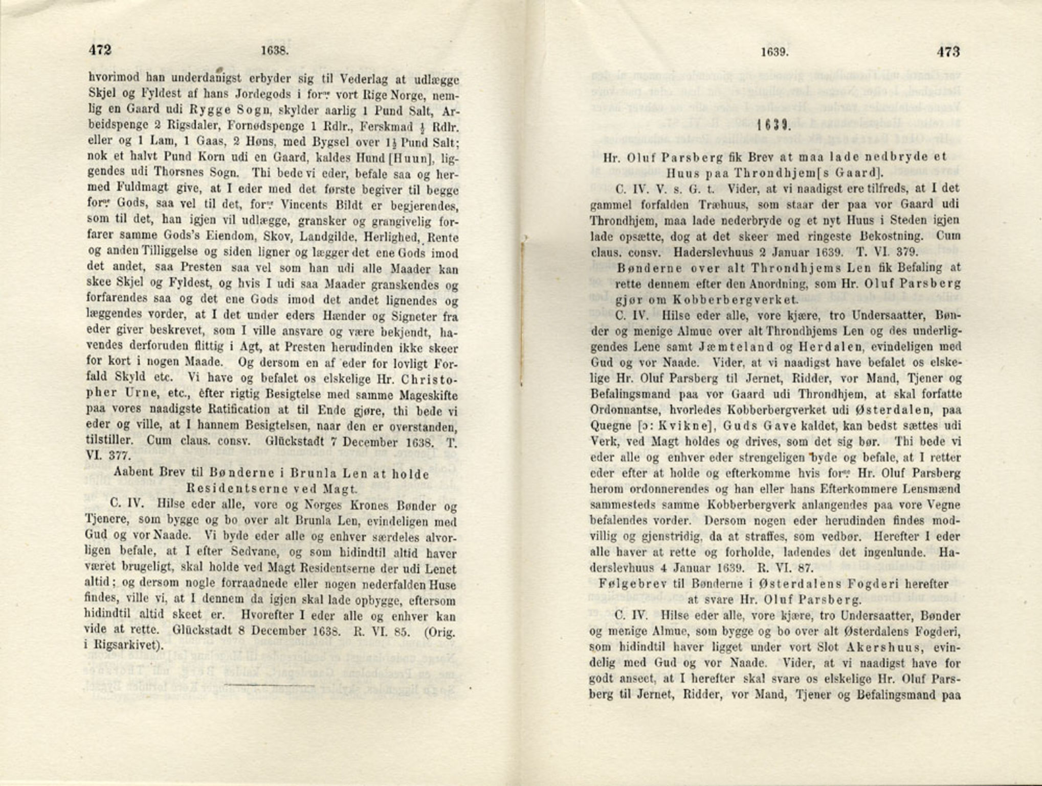 Publikasjoner utgitt av Det Norske Historiske Kildeskriftfond, PUBL/-/-/-: Norske Rigs-Registranter, bind 7, 1635-1640, p. 472-473