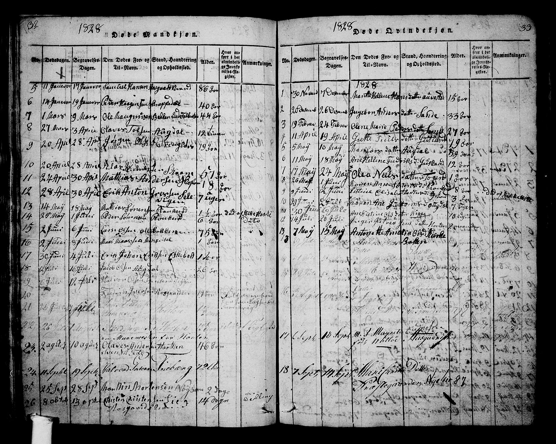 Borre kirkebøker, AV/SAKO-A-338/G/Ga/L0001: Parish register (copy) no. I 1, 1815-1851, p. 32-33