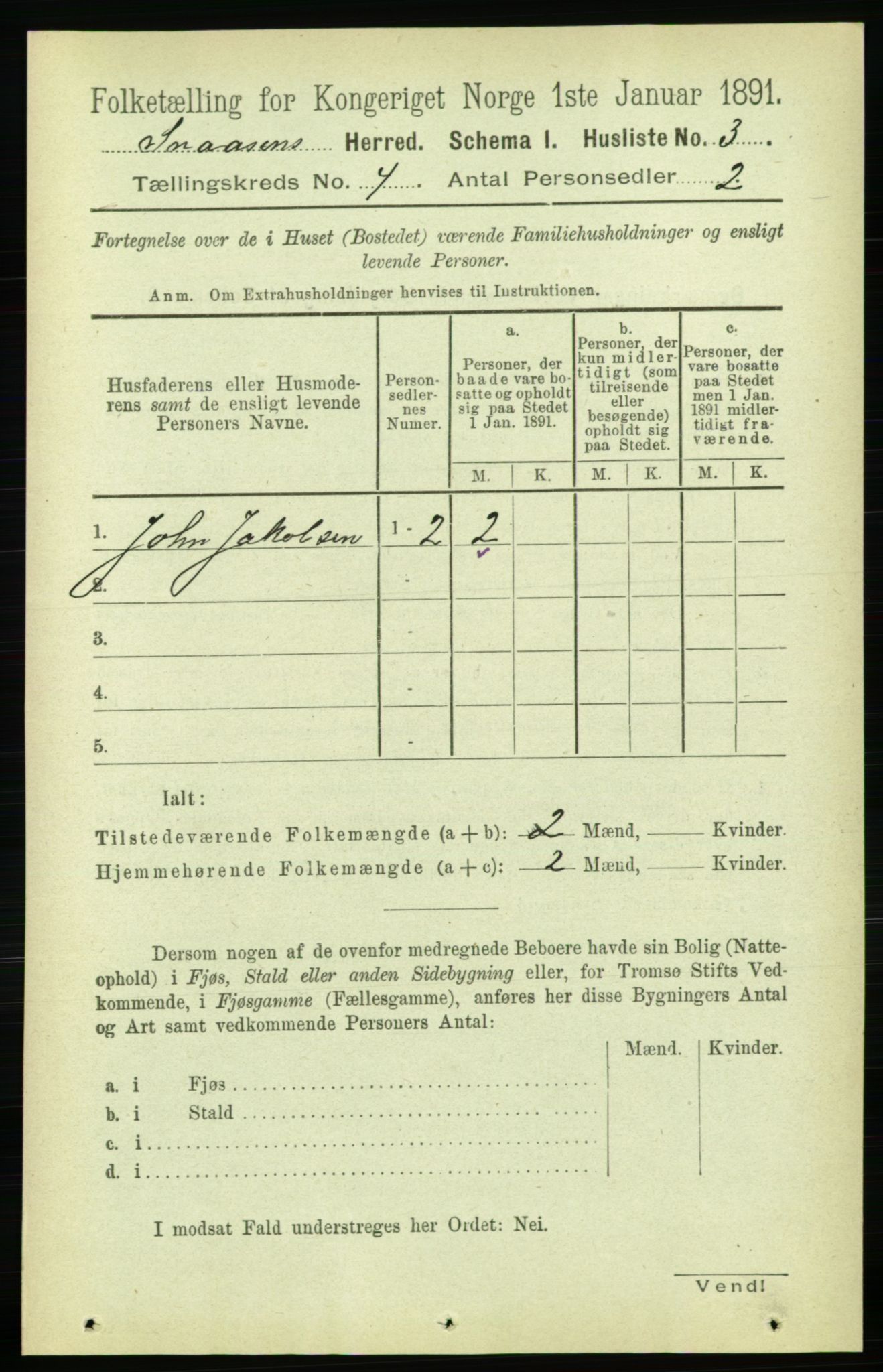 RA, 1891 census for 1736 Snåsa, 1891, p. 1074