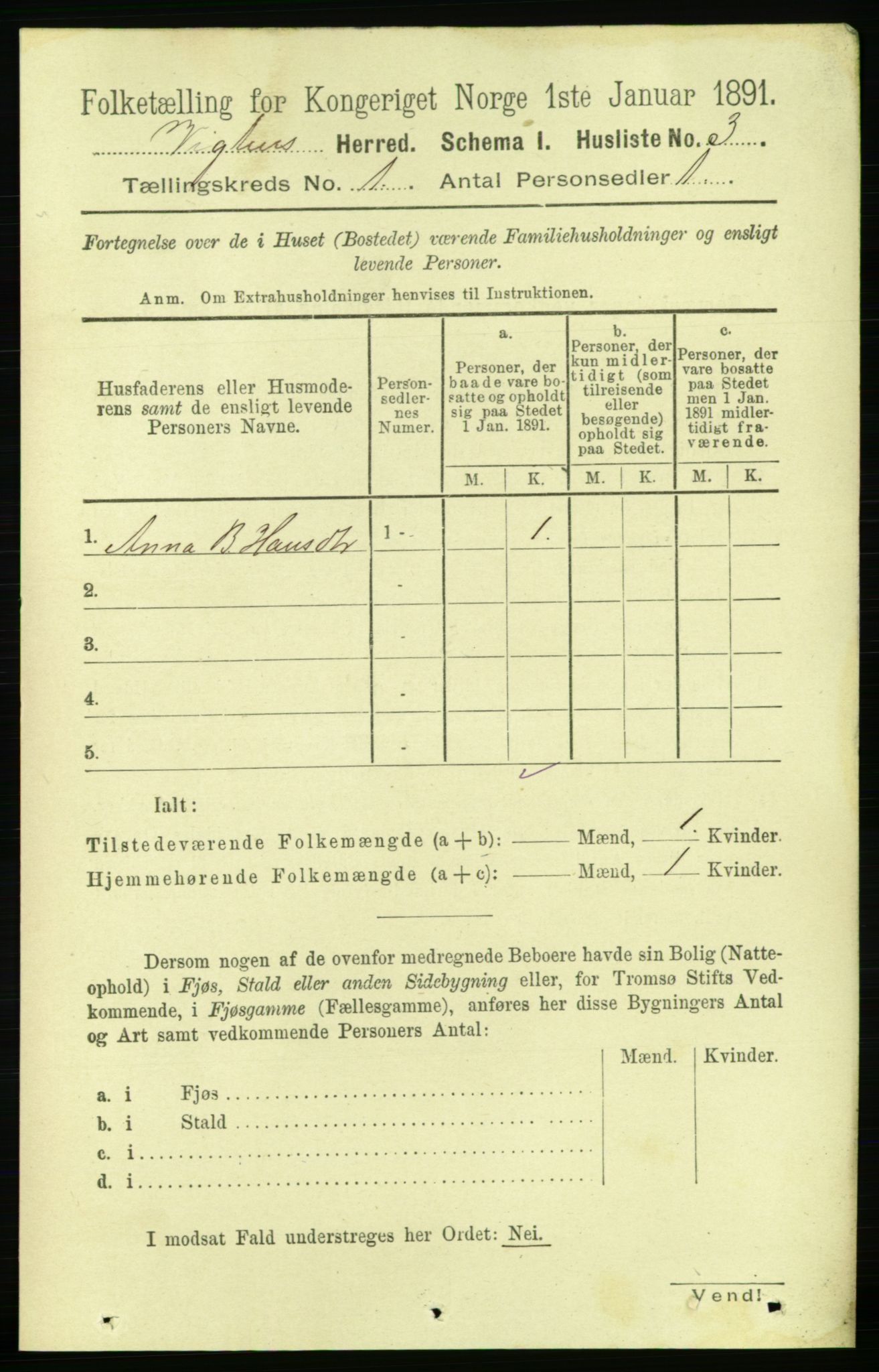 RA, 1891 census for 1750 Vikna, 1891, p. 24