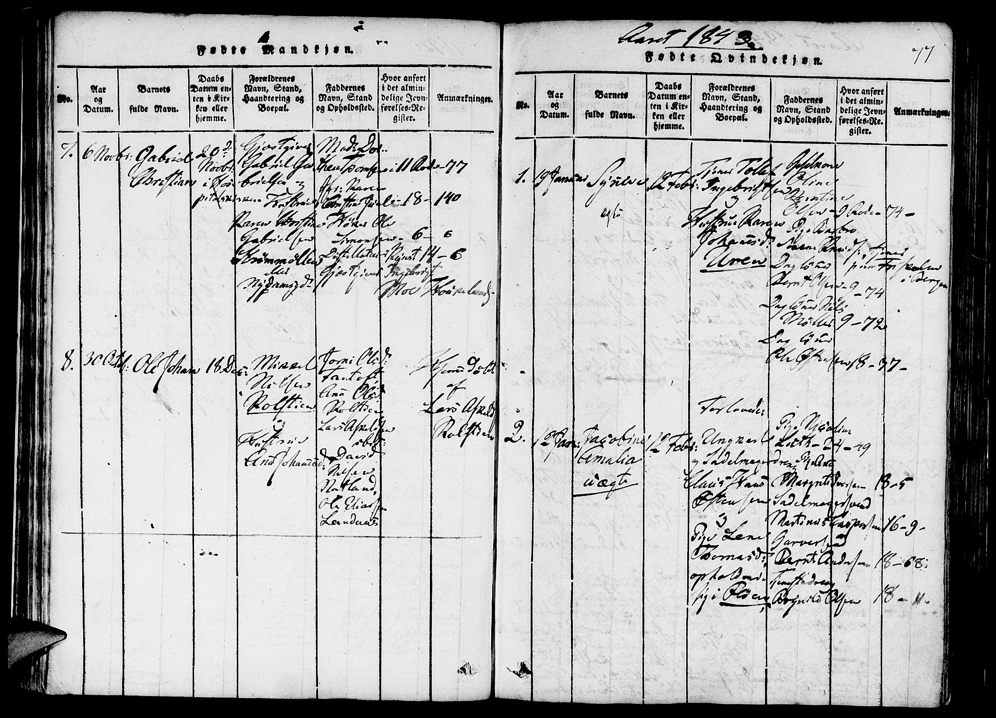 St. Jørgens hospital og Årstad sokneprestembete, AV/SAB-A-99934: Parish register (official) no. A 3, 1815-1843, p. 77