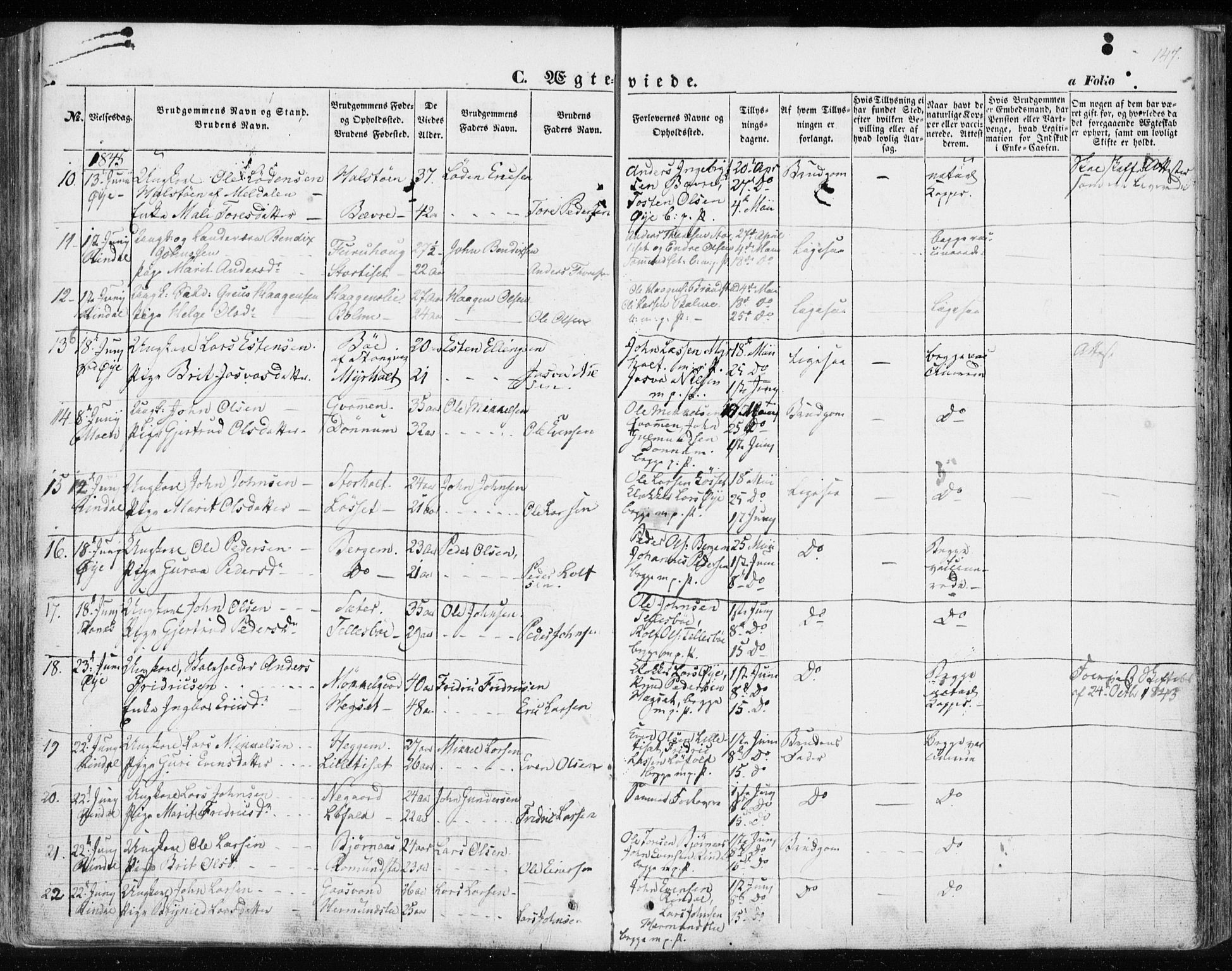 Ministerialprotokoller, klokkerbøker og fødselsregistre - Møre og Romsdal, SAT/A-1454/595/L1043: Parish register (official) no. 595A05, 1843-1851, p. 147