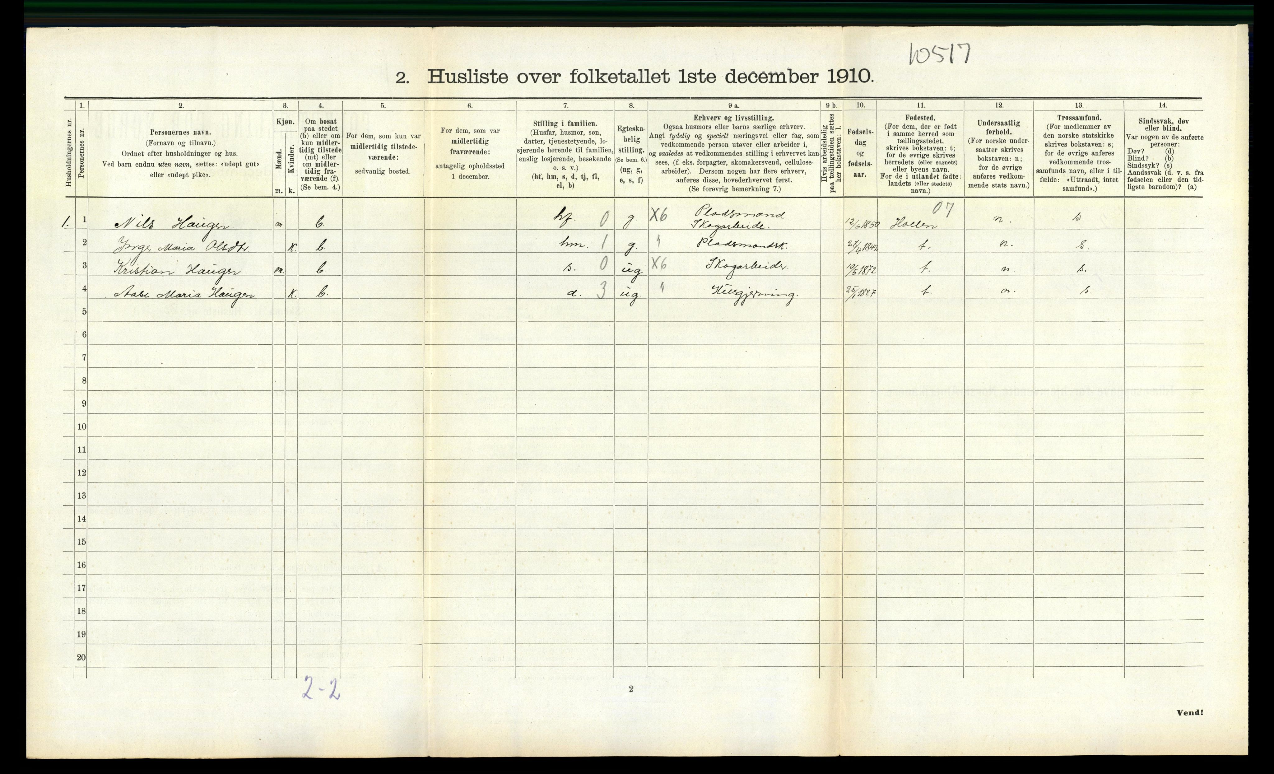 RA, 1910 census for Drangedal, 1910, p. 784