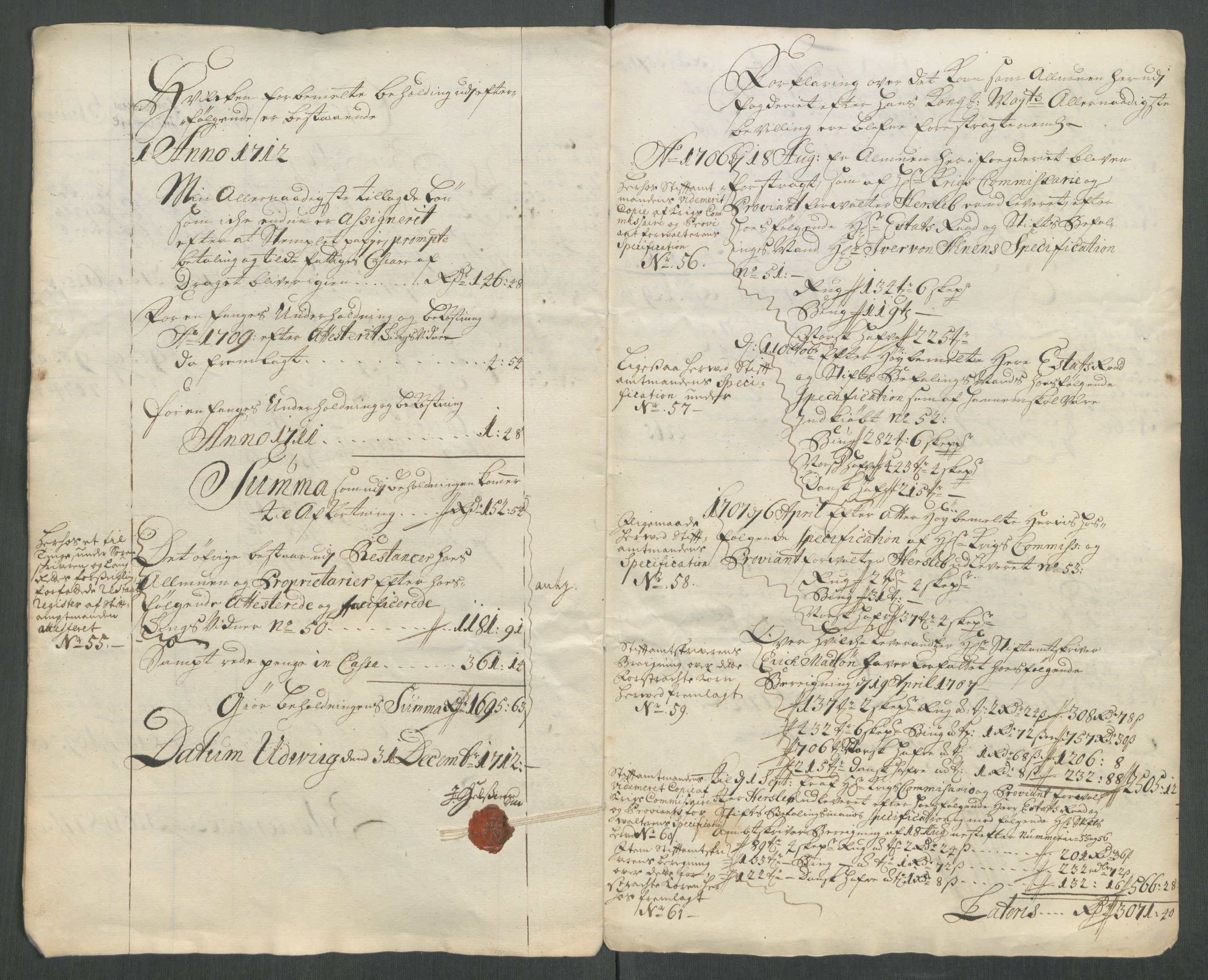 Rentekammeret inntil 1814, Reviderte regnskaper, Fogderegnskap, AV/RA-EA-4092/R63/L4320: Fogderegnskap Inderøy, 1712, p. 17