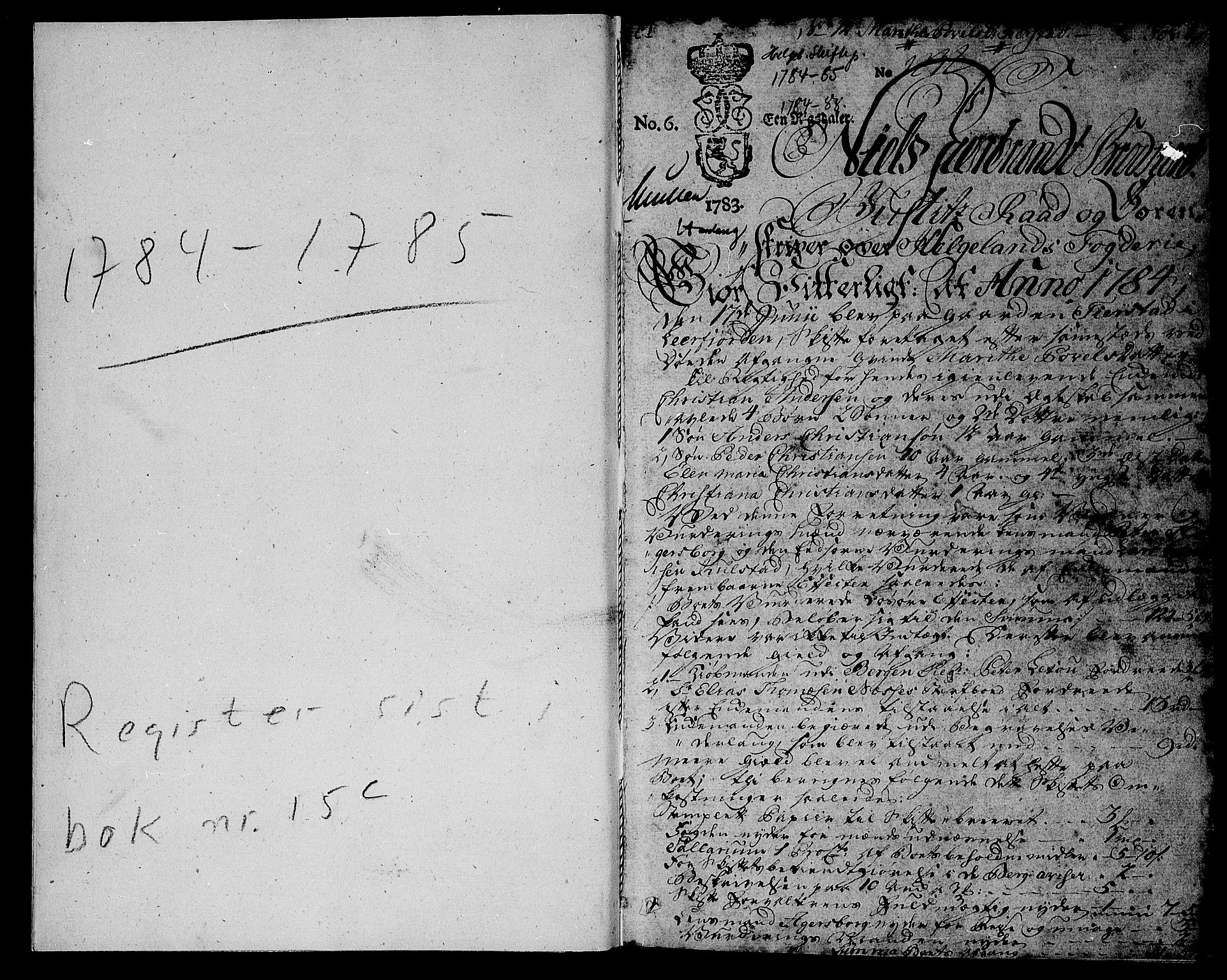 Helgeland sorenskriveri, SAT/A-0004/3/3A/L0063: Skifteprotokoll 15A, 1784-1785