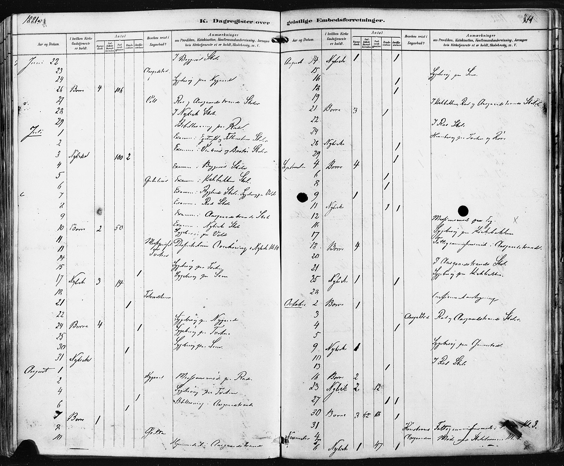 Borre kirkebøker, AV/SAKO-A-338/F/Fa/L0009: Parish register (official) no. I 9, 1878-1896, p. 311