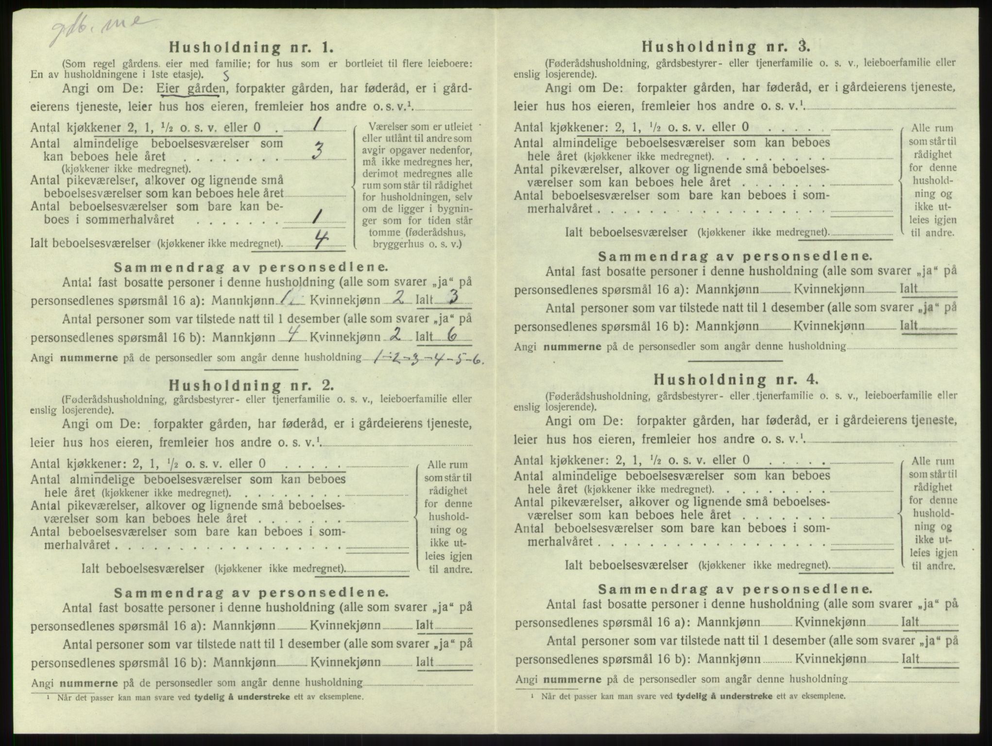 SAB, 1920 census for Balestrand, 1920, p. 335