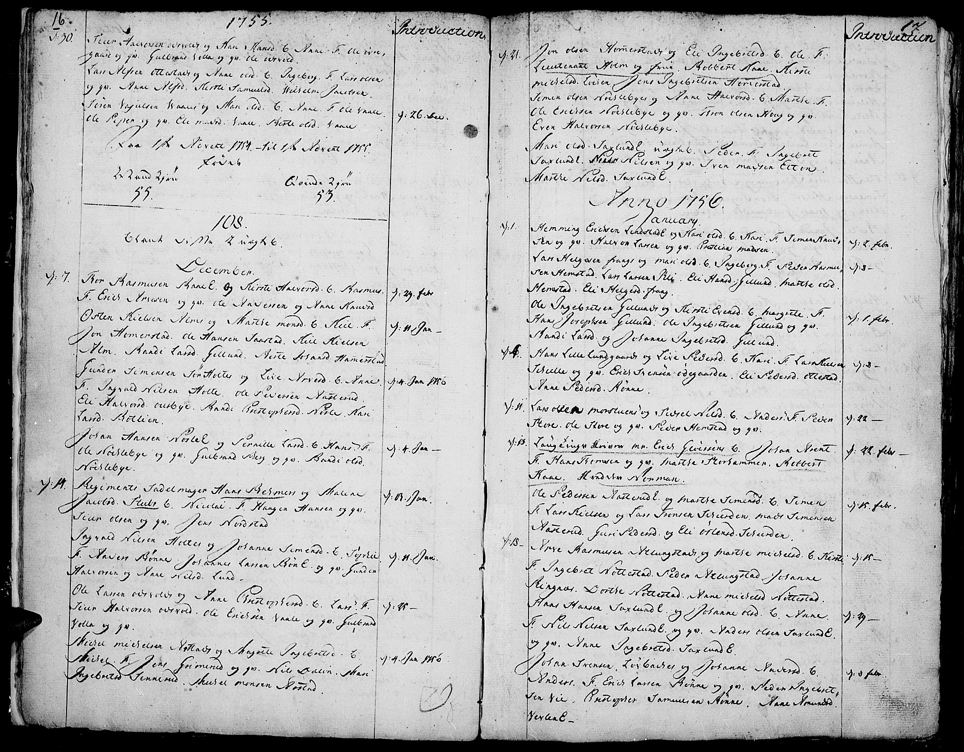 Stange prestekontor, SAH/PREST-002/K/L0005: Parish register (official) no. 5, 1754-1762, p. 16-17