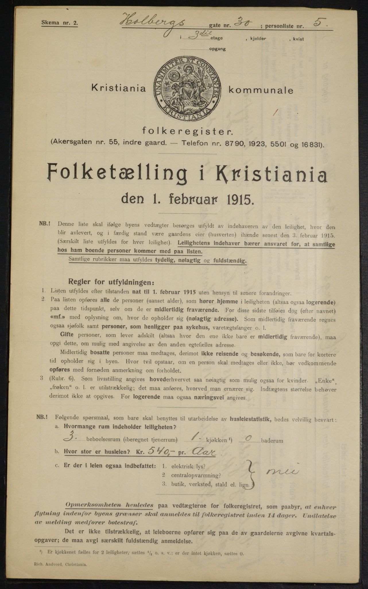 OBA, Municipal Census 1915 for Kristiania, 1915, p. 40131