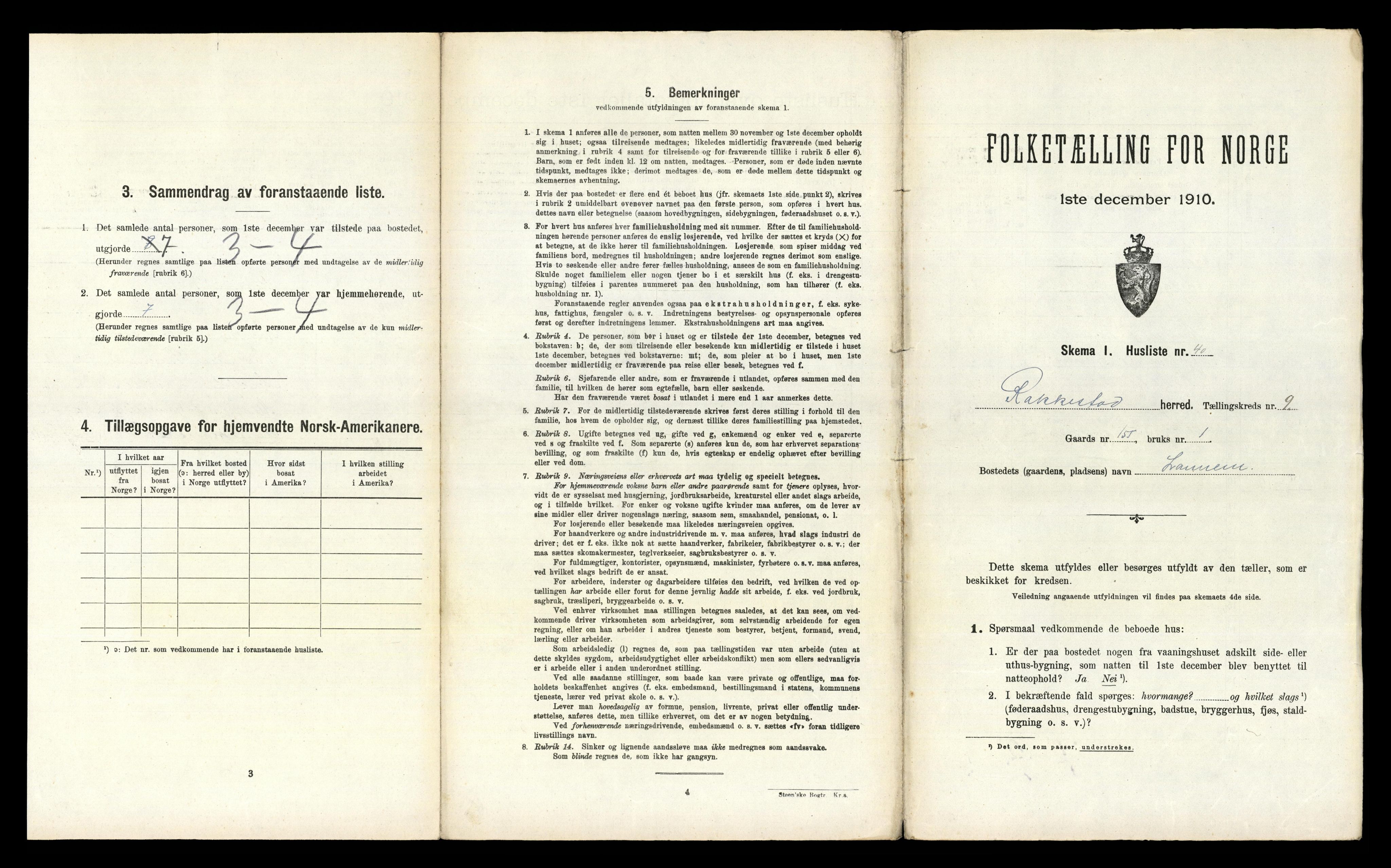 RA, 1910 census for Rakkestad, 1910, p. 1491