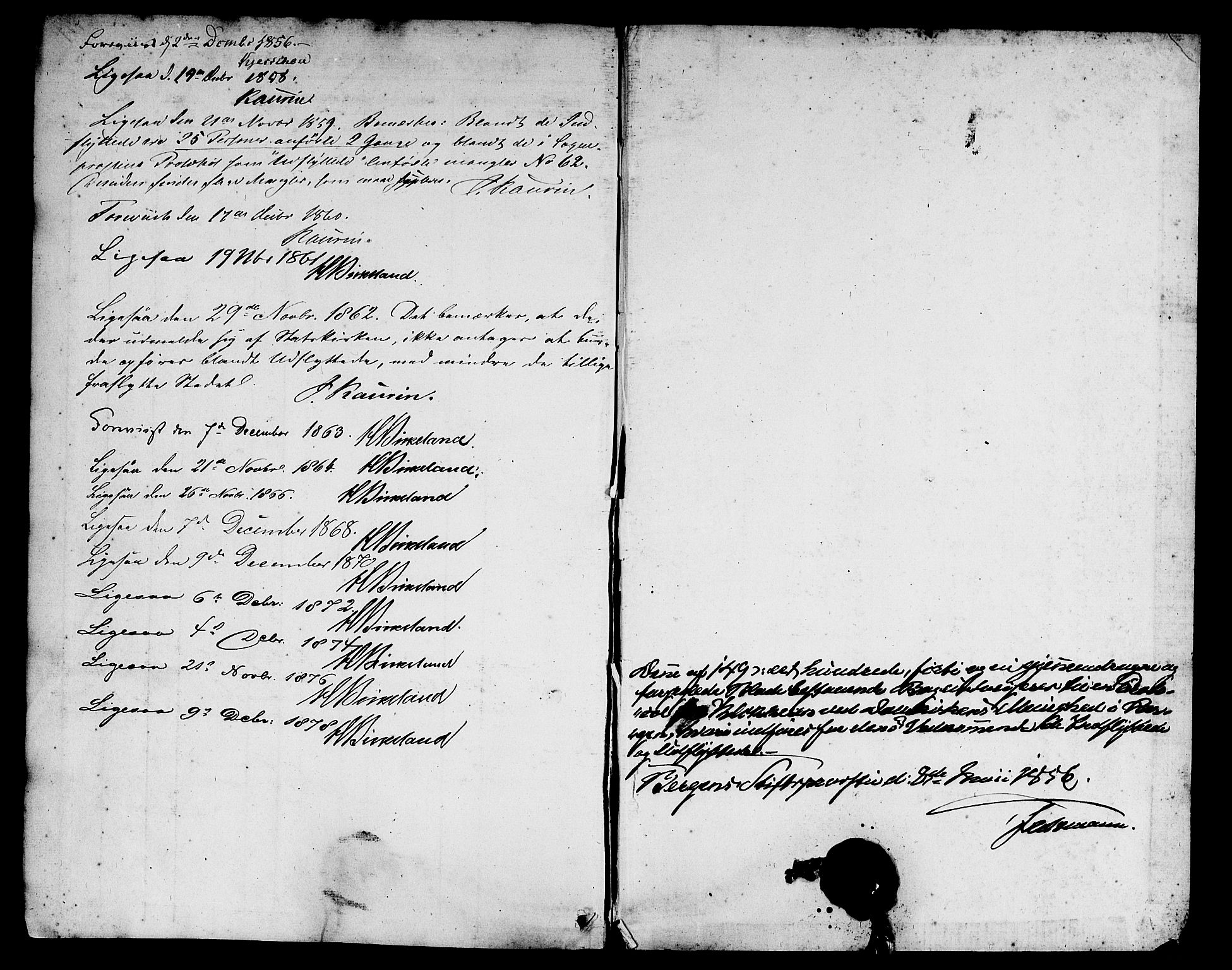 Domkirken sokneprestembete, SAB/A-74801/H/Hab/L0044: Parish register (copy) no. F 1, 1856-1879