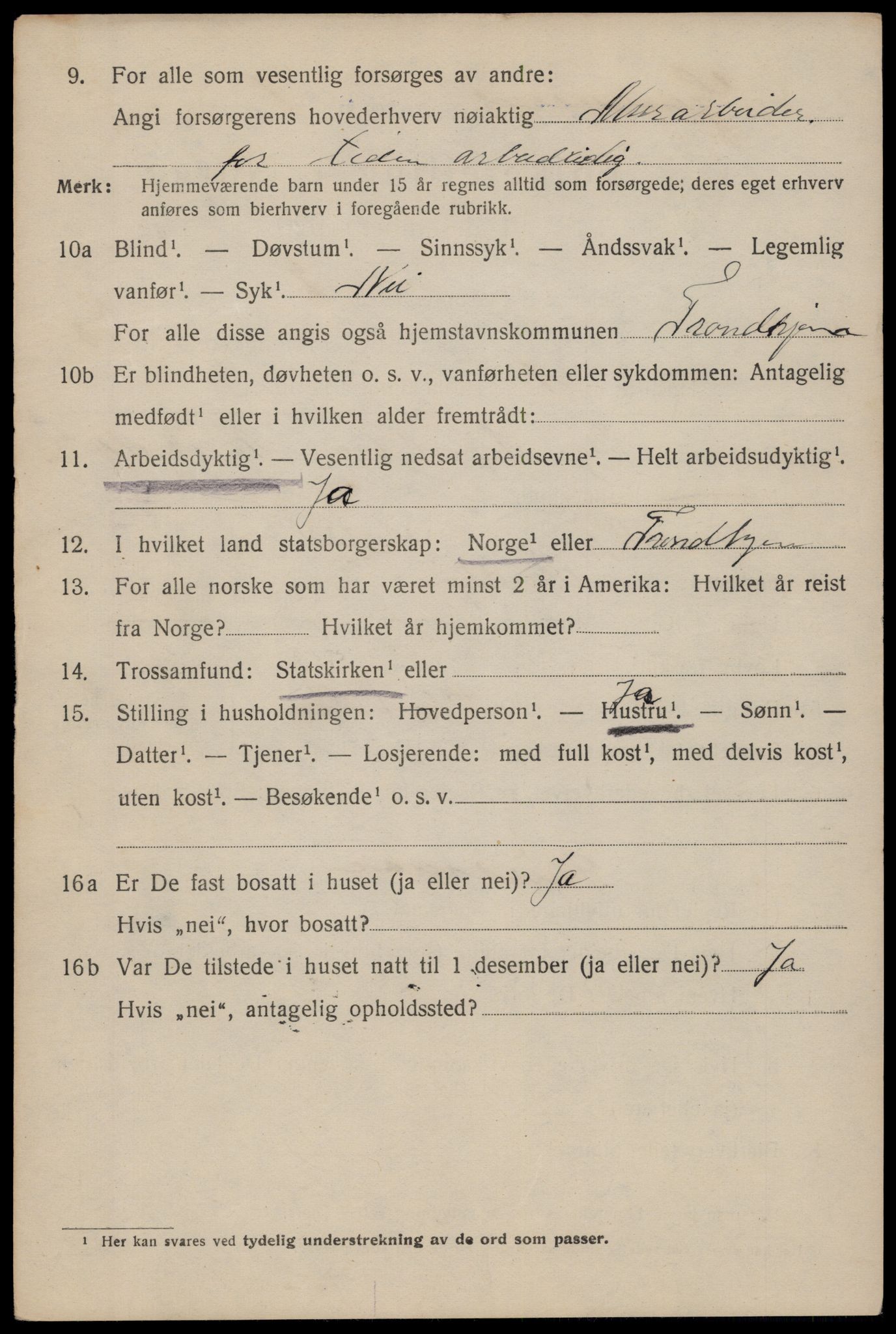 SAT, 1920 census for Trondheim, 1920, p. 137959