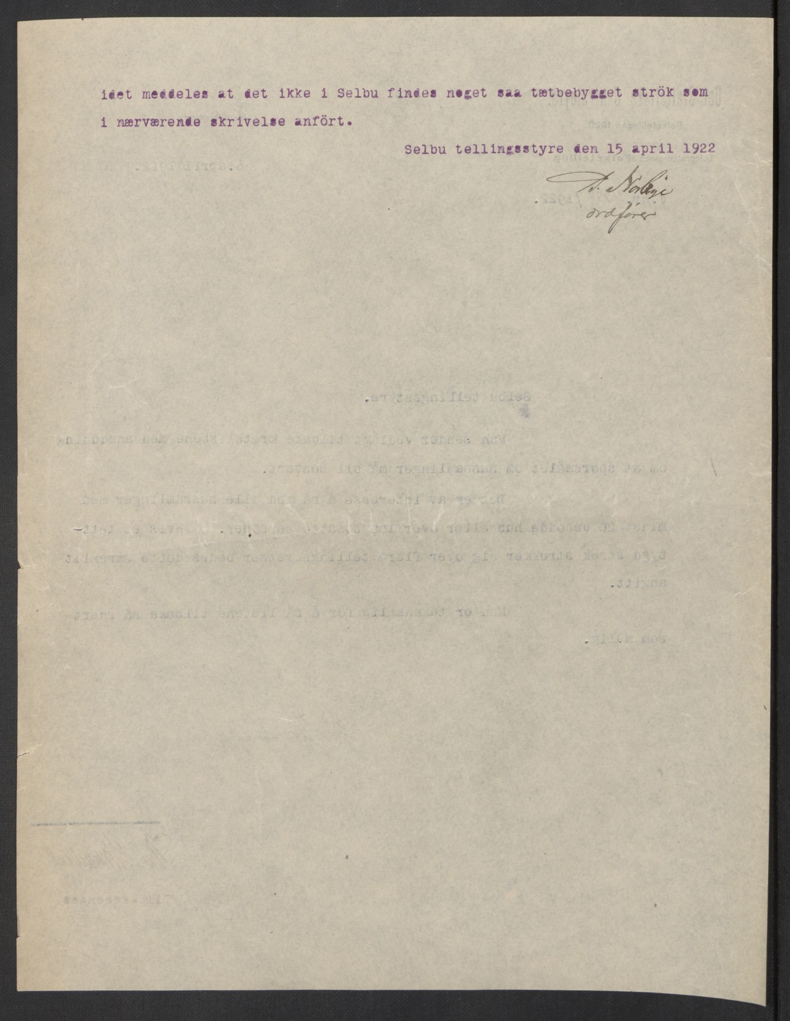 SAT, 1920 census for Selbu, 1920, p. 4