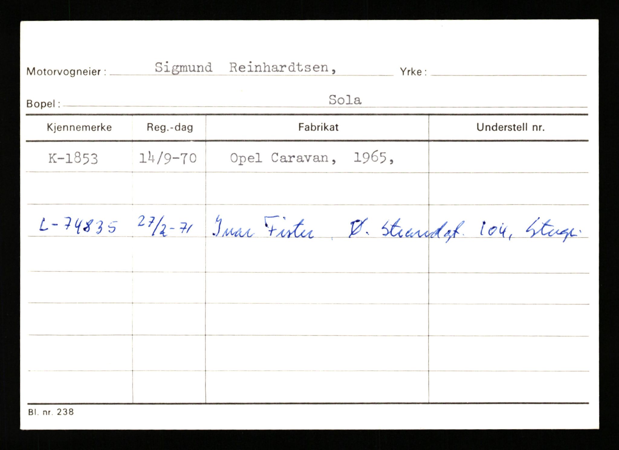 Stavanger trafikkstasjon, AV/SAST-A-101942/0/G/L0001: Registreringsnummer: 0 - 5782, 1930-1971, p. 1303