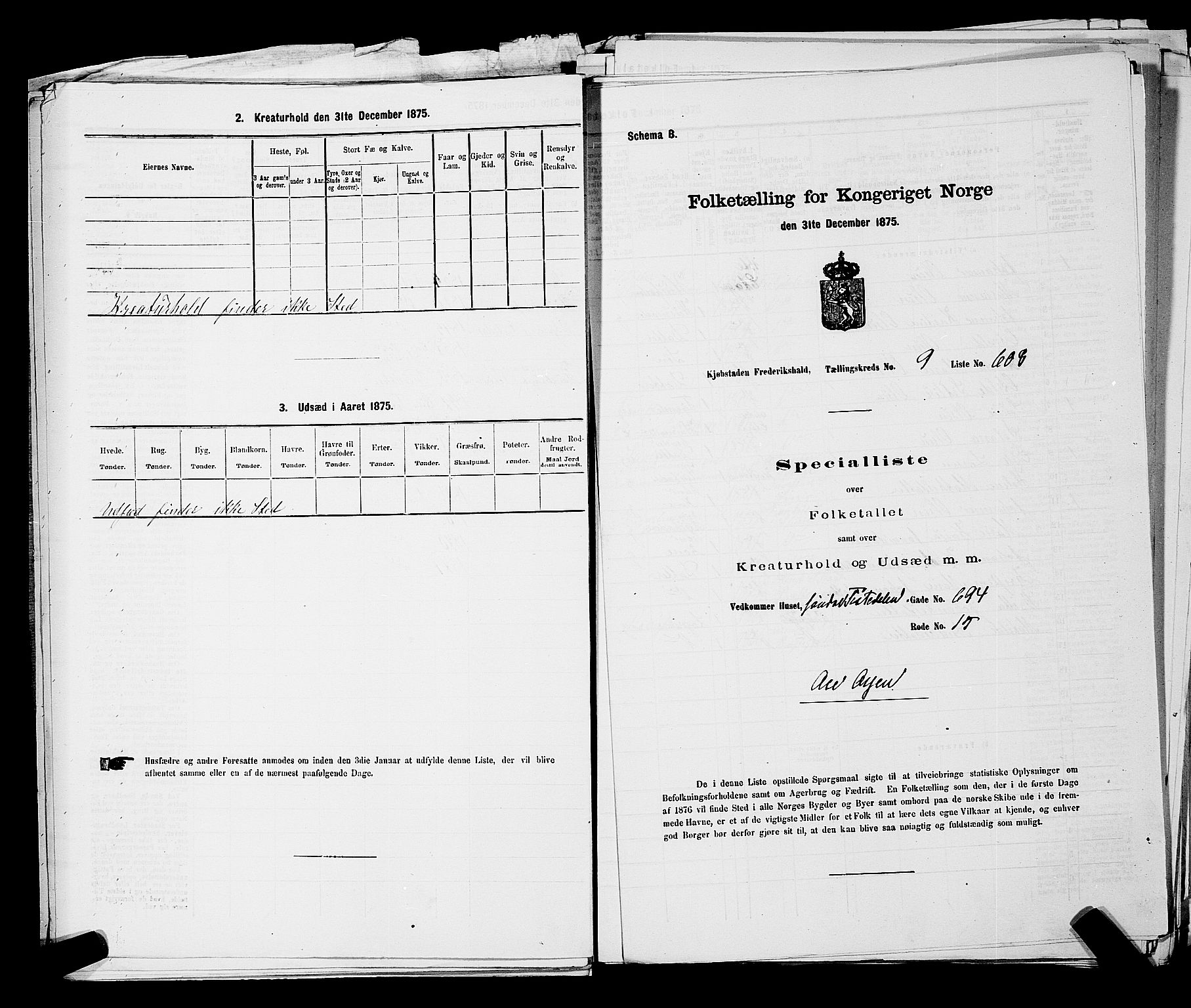 RA, 1875 census for 0101P Fredrikshald, 1875, p. 1479