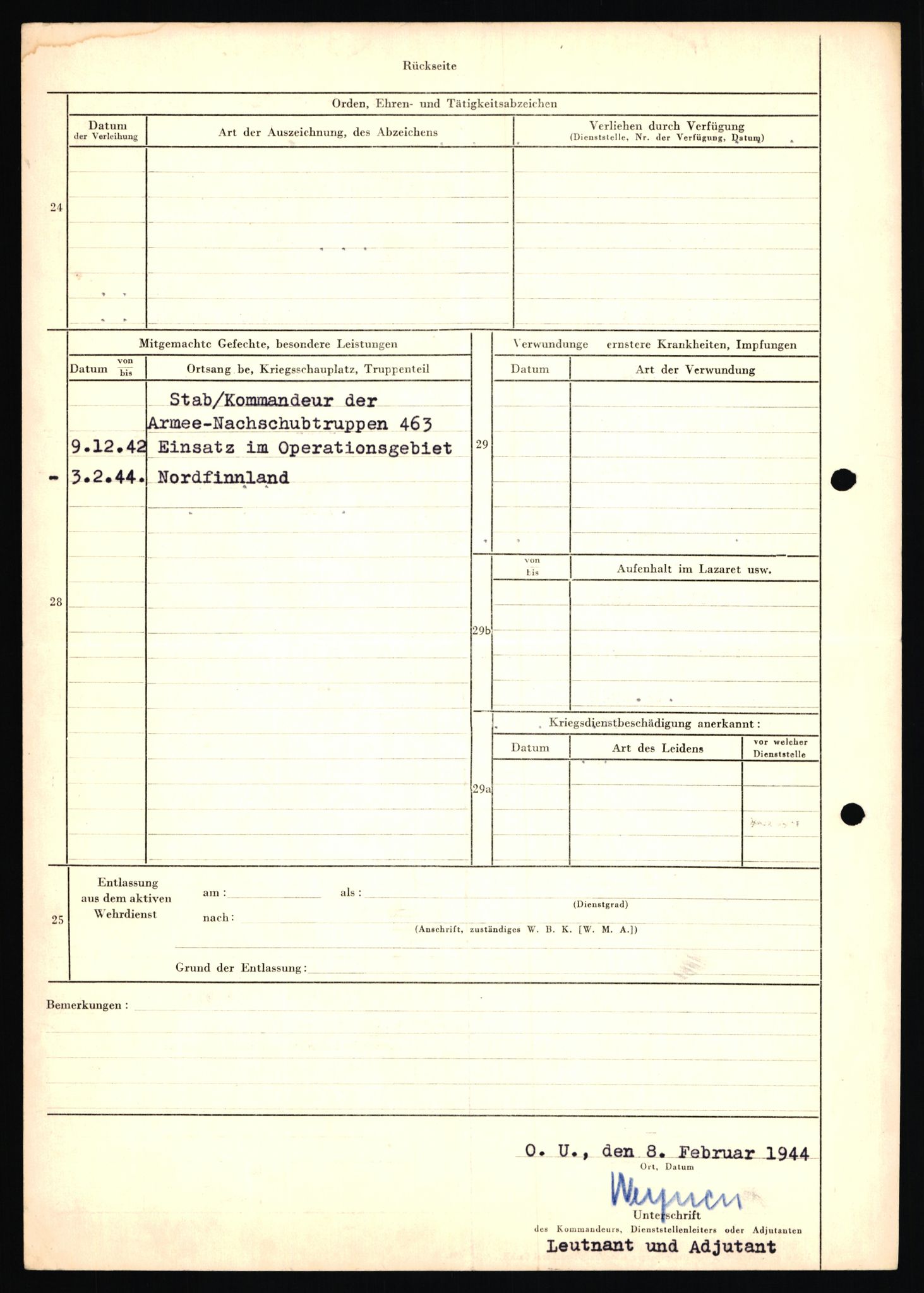 Forsvarets Overkommando. 2 kontor. Arkiv 11.4. Spredte tyske arkivsaker, AV/RA-RAFA-7031/D/Dar/Dara/L0018: Personalbøker, 1940-1945, p. 91