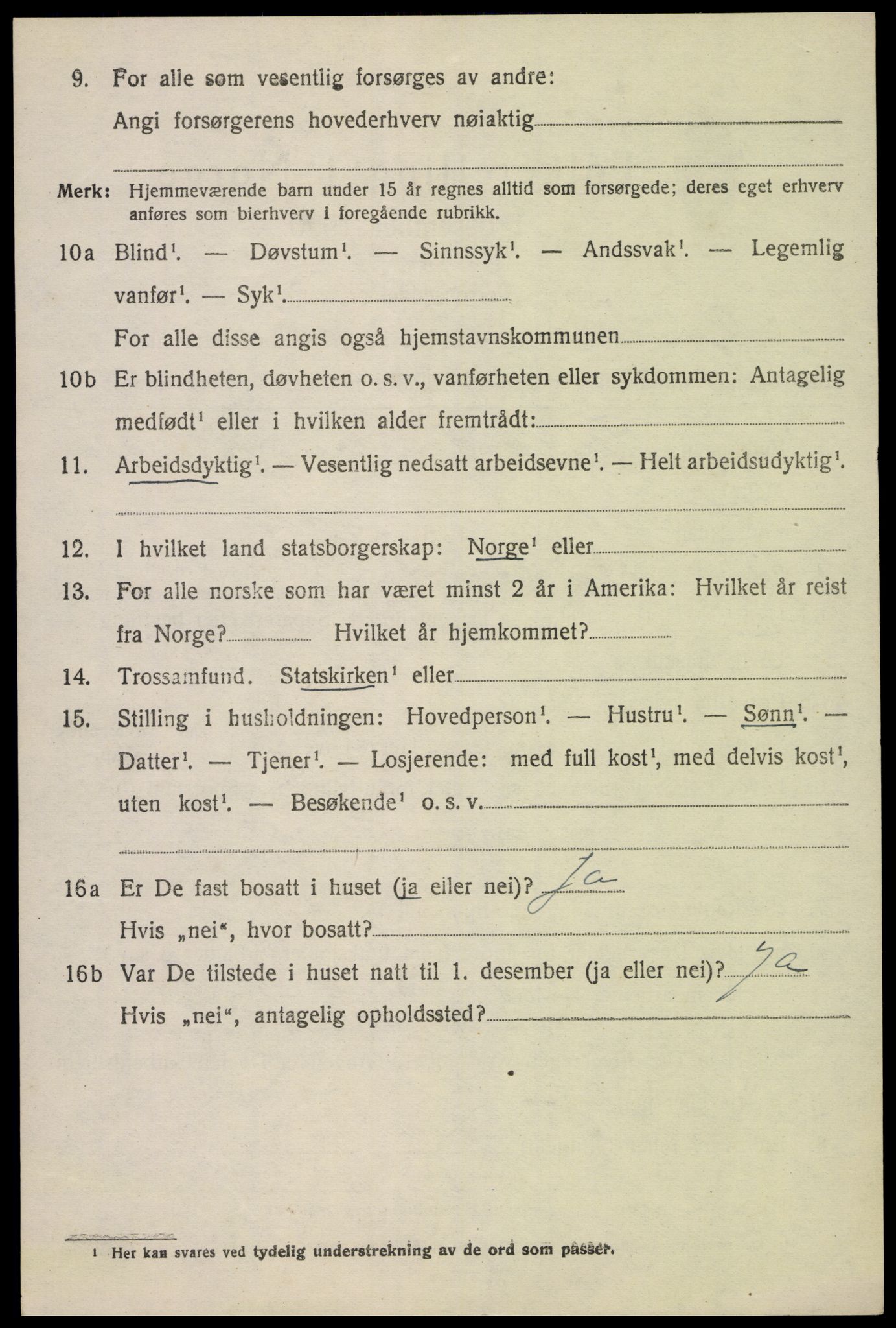 SAK, 1920 census for Tovdal, 1920, p. 336