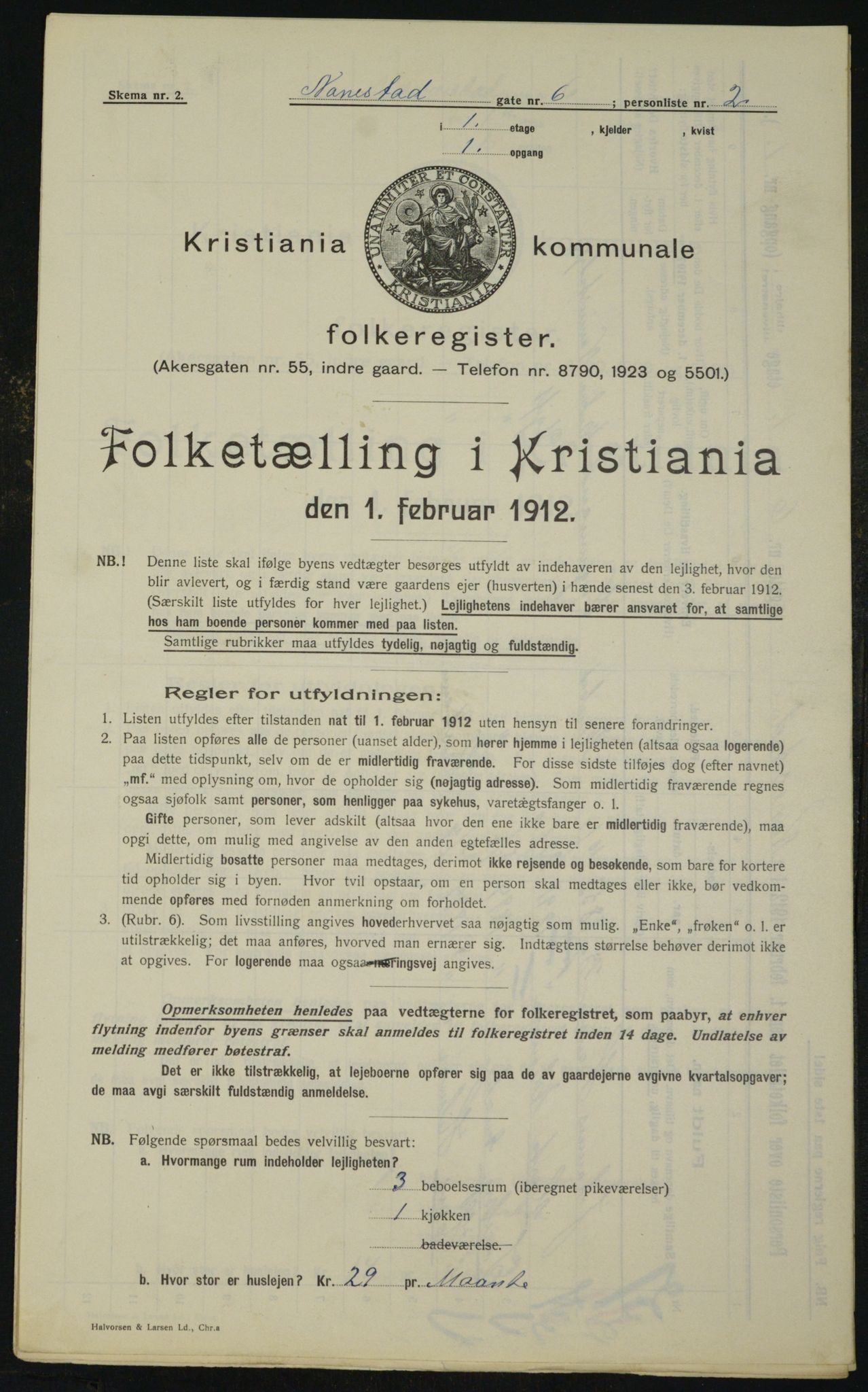 OBA, Municipal Census 1912 for Kristiania, 1912, p. 69701