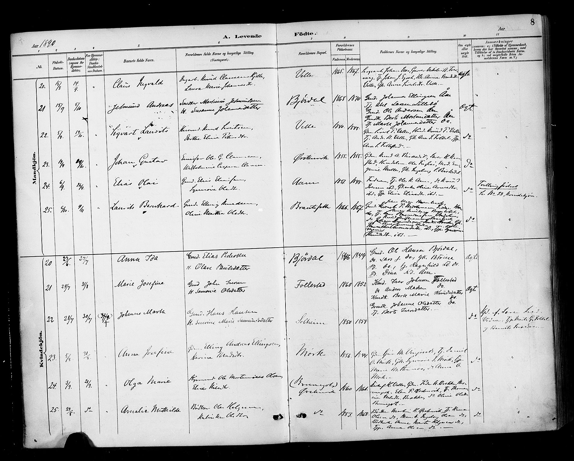 Ministerialprotokoller, klokkerbøker og fødselsregistre - Møre og Romsdal, AV/SAT-A-1454/513/L0177: Parish register (official) no. 513A04, 1890-1906, p. 8