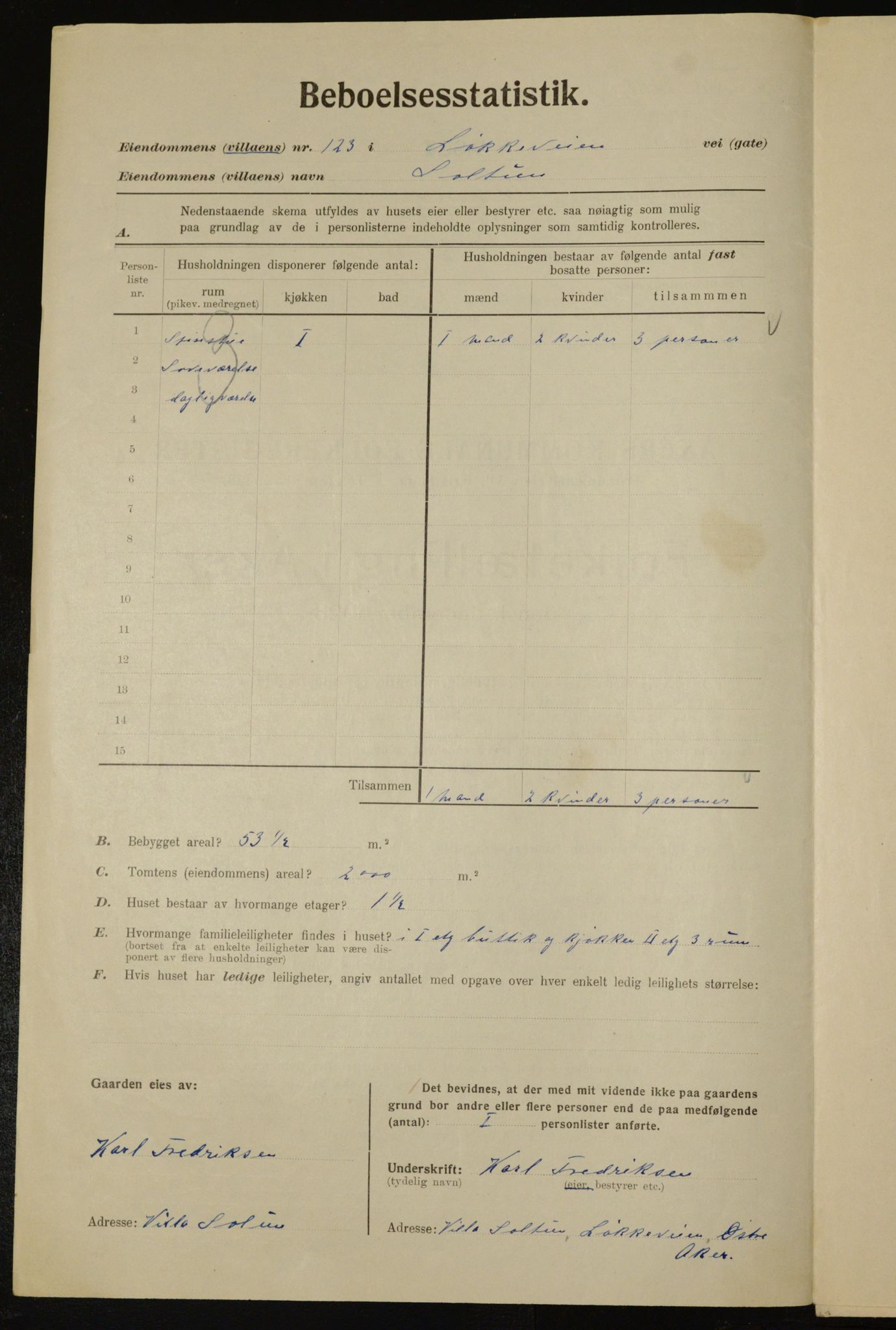 , Municipal Census 1923 for Aker, 1923, p. 35806