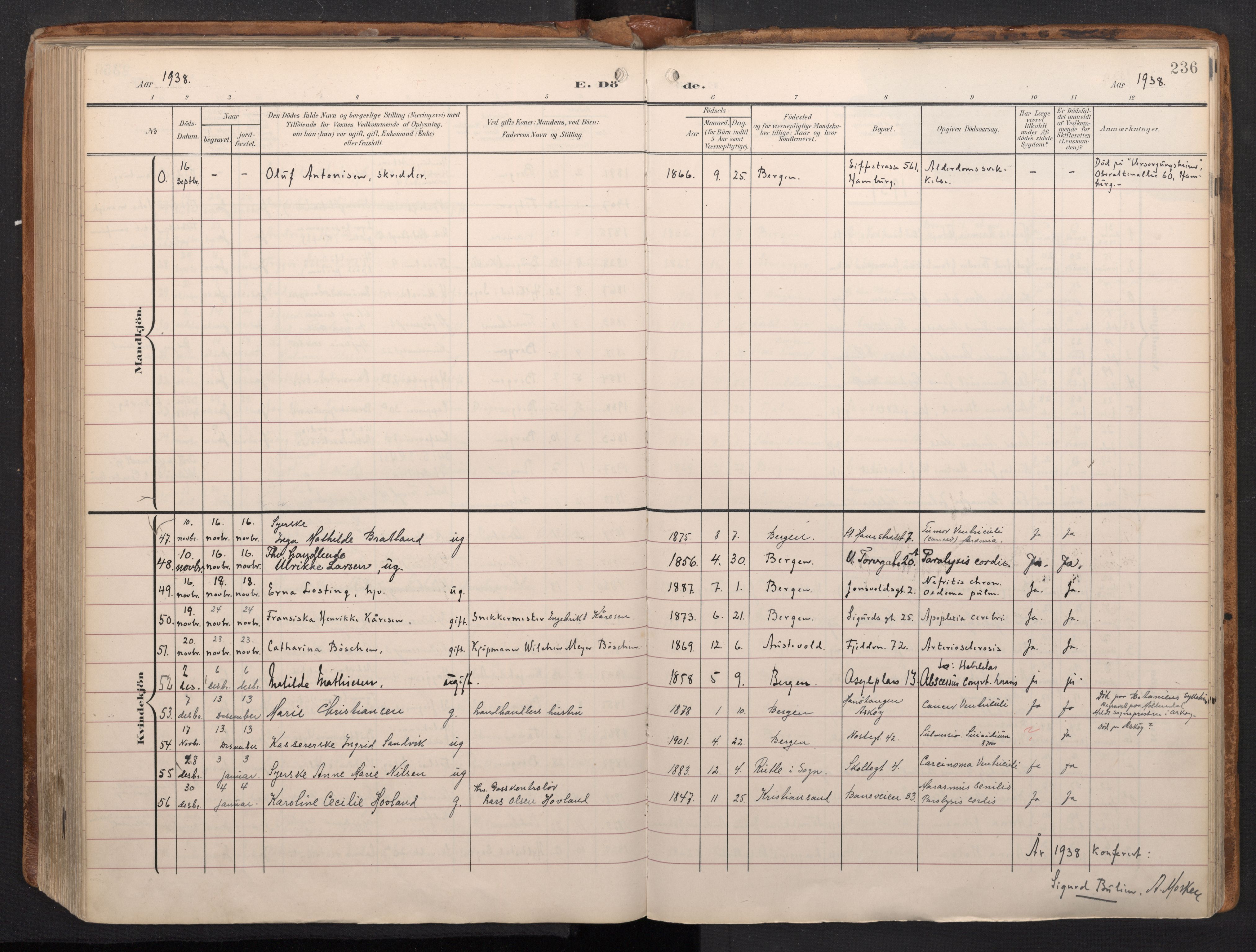 Domkirken sokneprestembete, AV/SAB-A-74801/H/Haa/L0044: Parish register (official) no. E 6, 1904-1946, p. 235b-236a