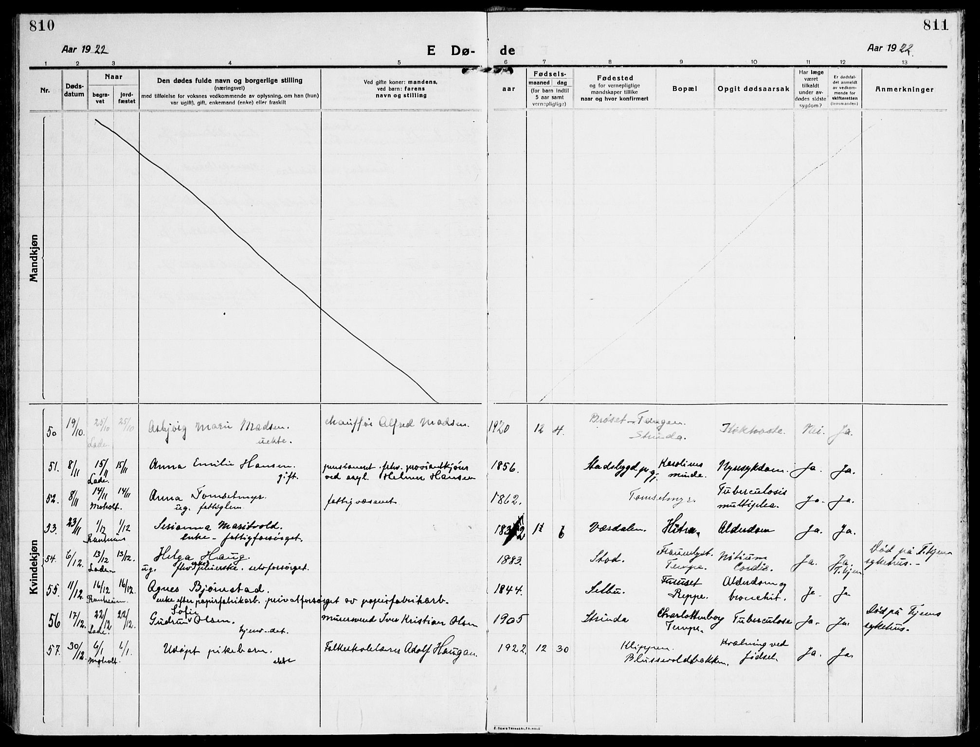 Ministerialprotokoller, klokkerbøker og fødselsregistre - Sør-Trøndelag, AV/SAT-A-1456/607/L0321: Parish register (official) no. 607A05, 1916-1935, p. 810-811