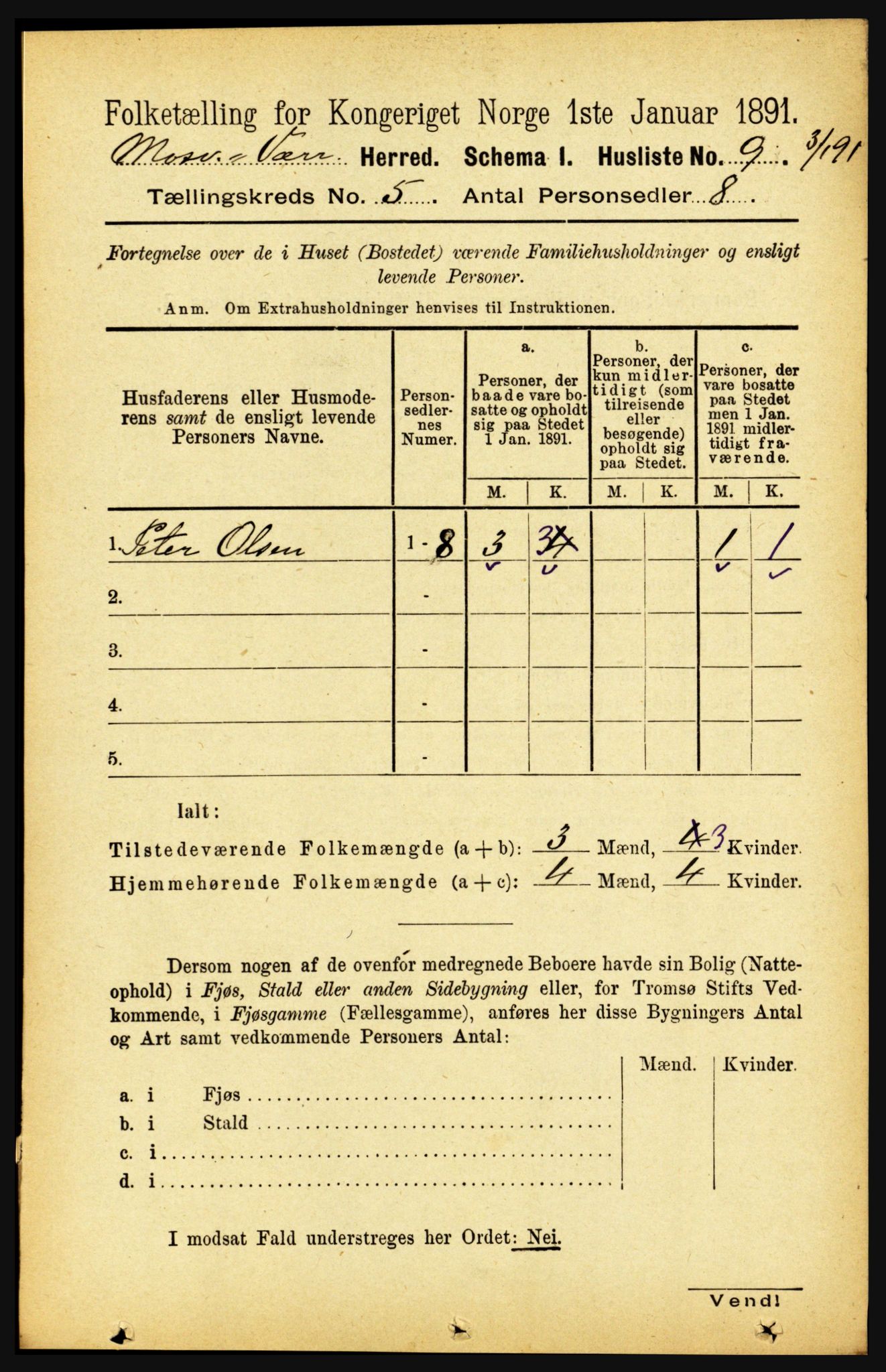 RA, 1891 census for 1723 Mosvik og Verran, 1891, p. 1905