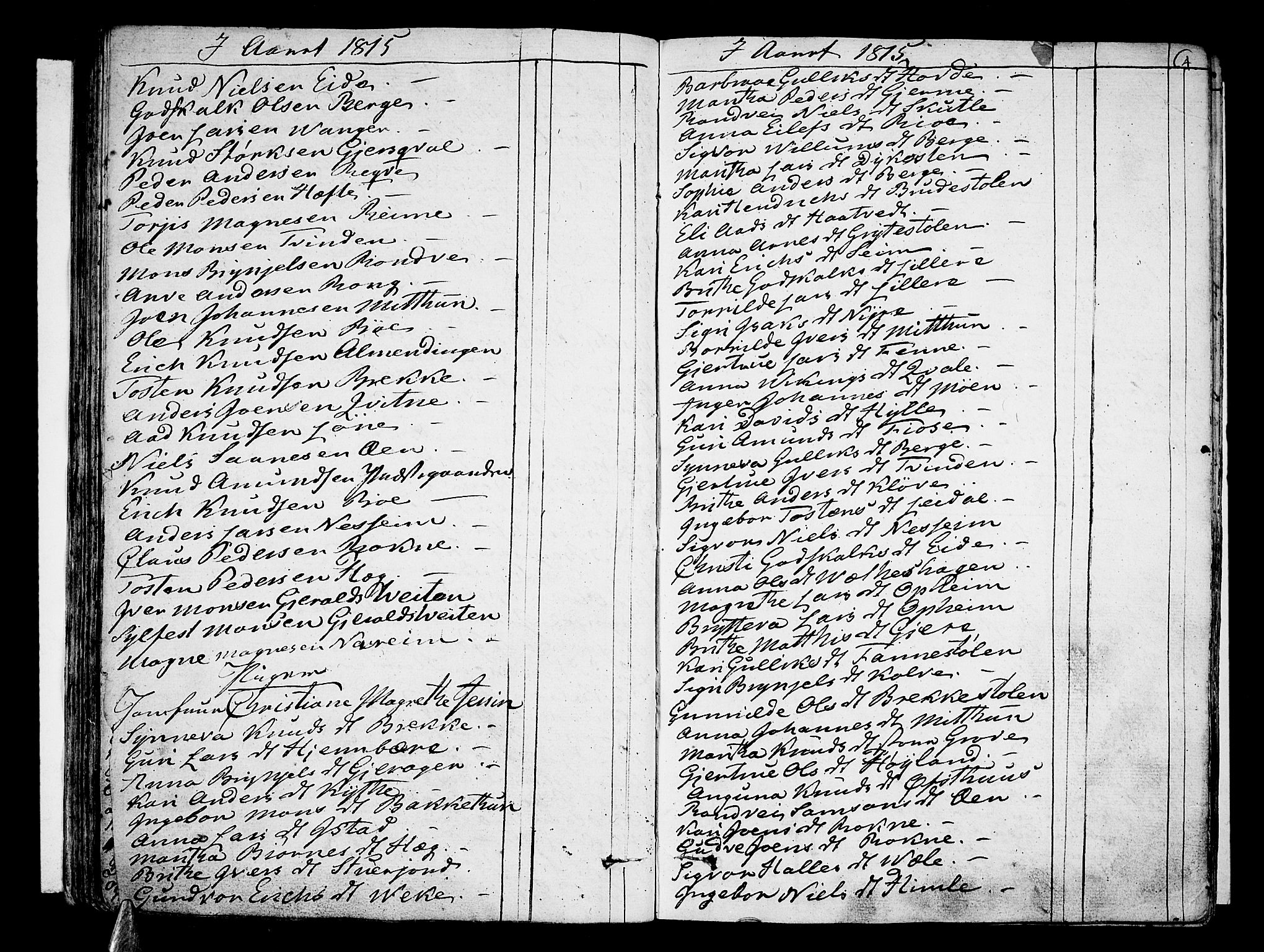 Voss sokneprestembete, SAB/A-79001/H/Haa: Parish register (official) no. A 10, 1810-1821, p. 64