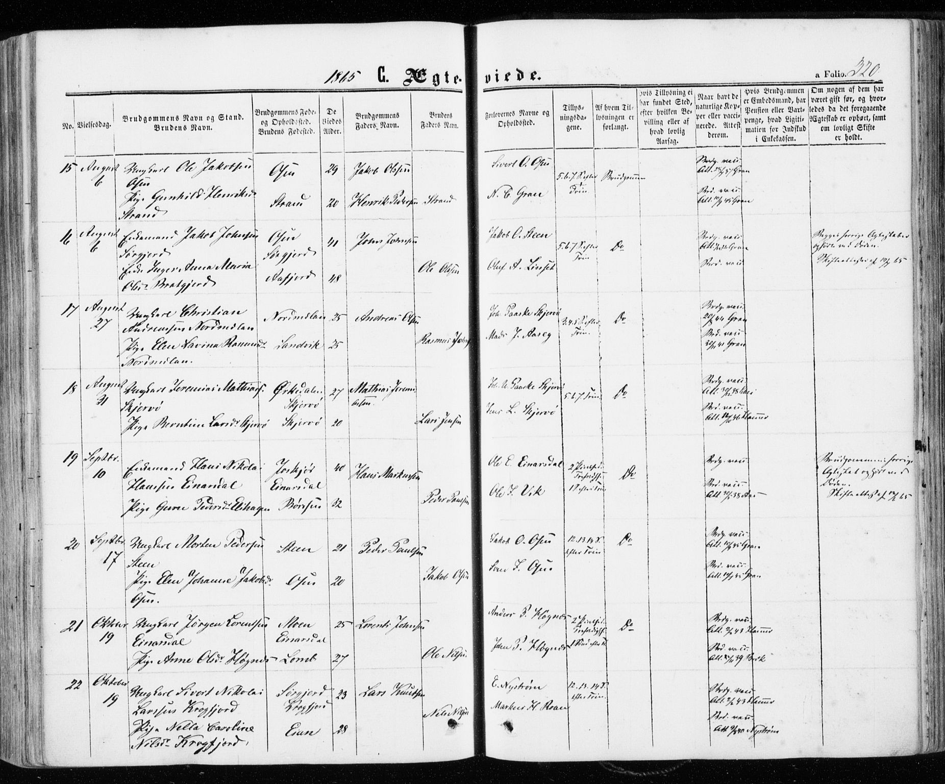 Ministerialprotokoller, klokkerbøker og fødselsregistre - Sør-Trøndelag, SAT/A-1456/657/L0705: Parish register (official) no. 657A06, 1858-1867, p. 320