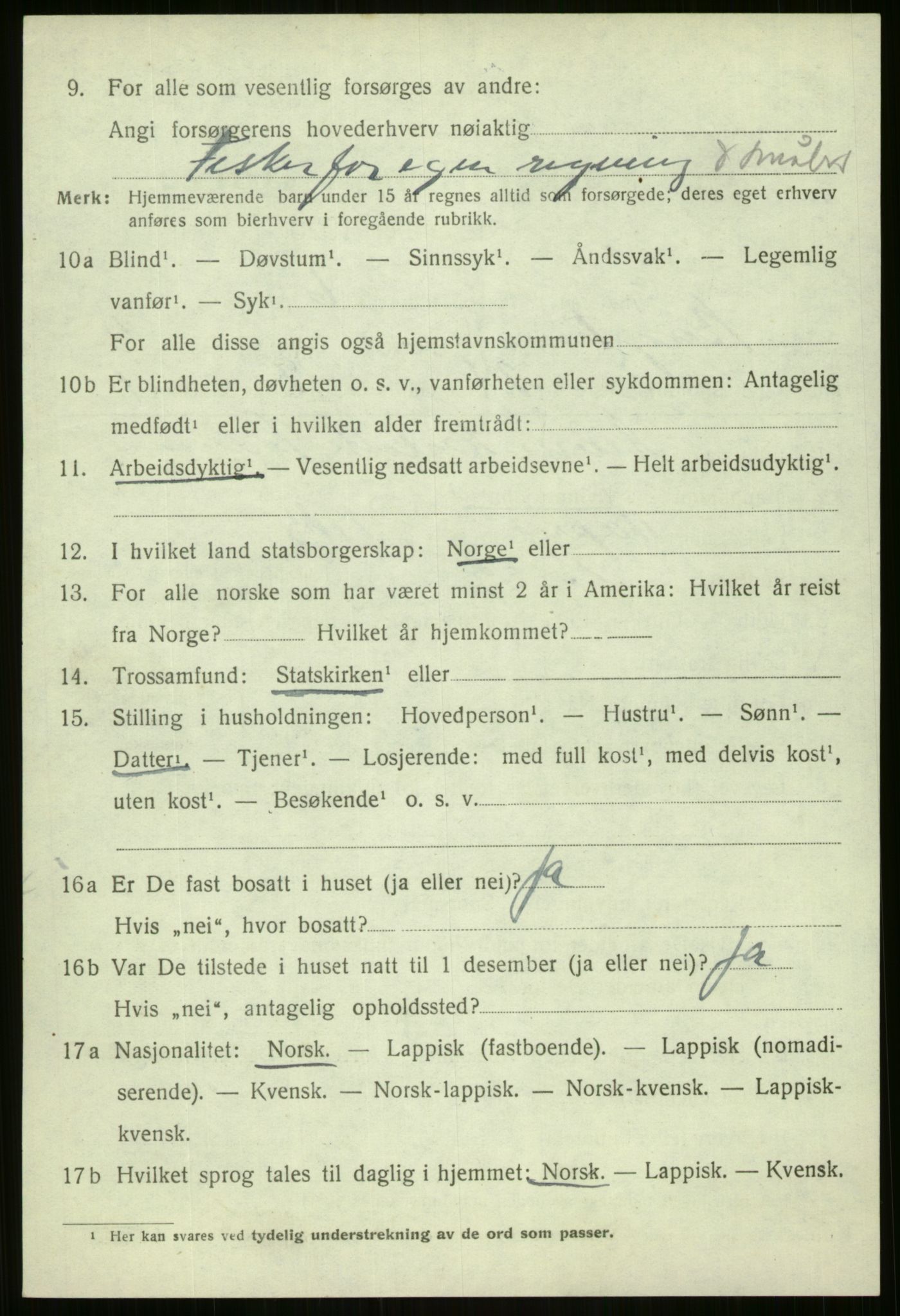 SATØ, 1920 census for Berg, 1920, p. 1528