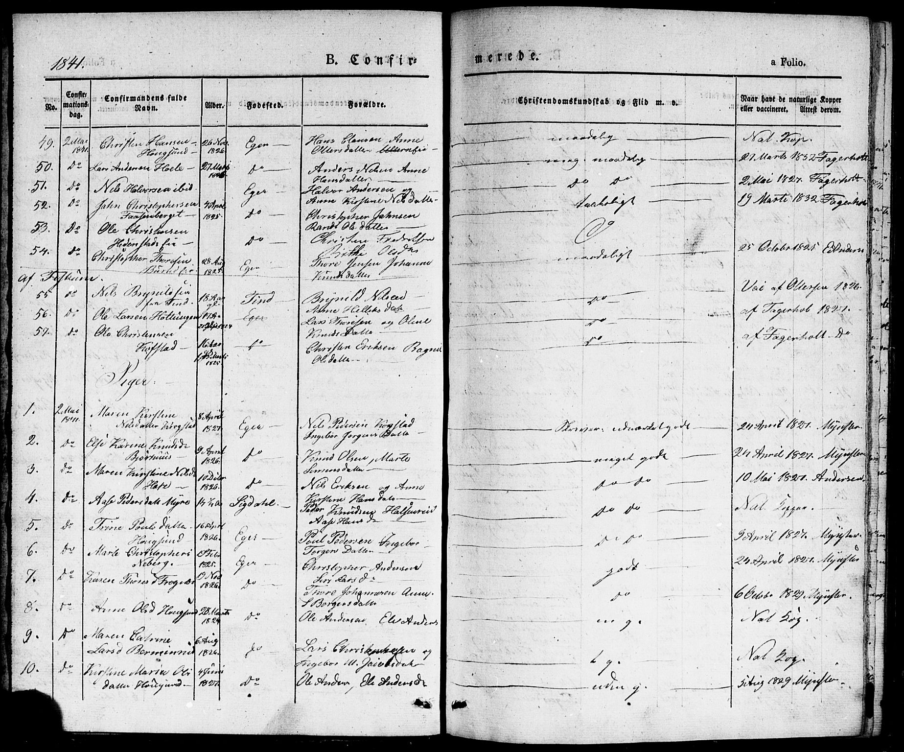 Eiker kirkebøker, AV/SAKO-A-4/F/Fa/L0013b: Parish register (official) no. I 13B, 1840-1845