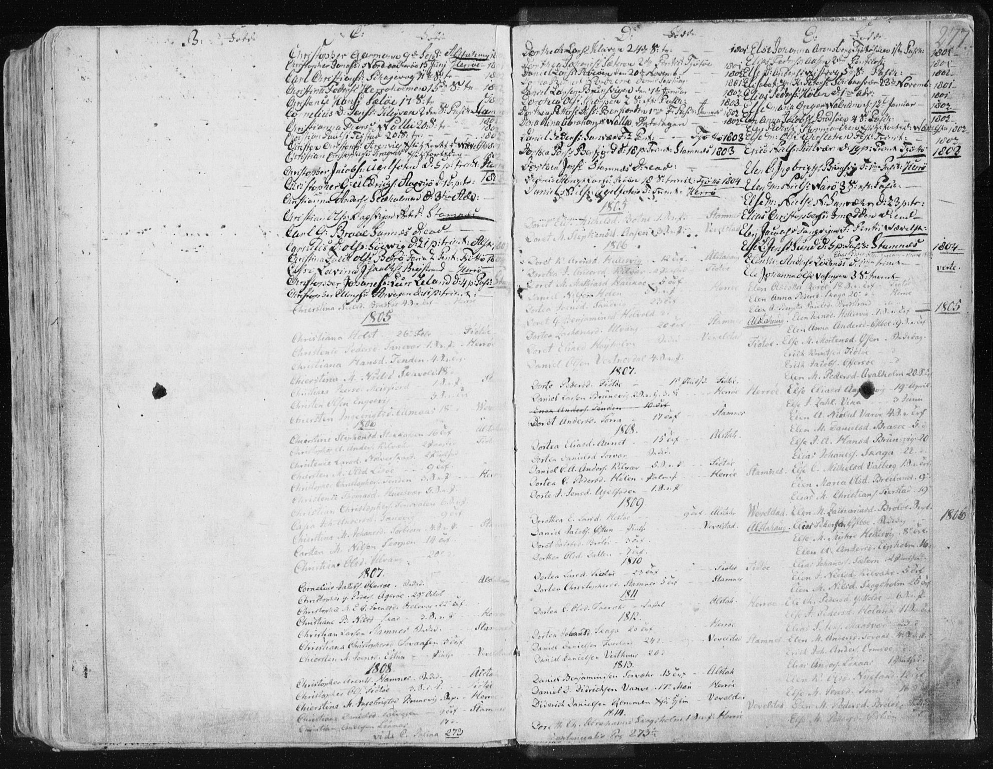 Ministerialprotokoller, klokkerbøker og fødselsregistre - Nordland, SAT/A-1459/830/L0444: Parish register (official) no. 830A08, 1801-1819, p. 277