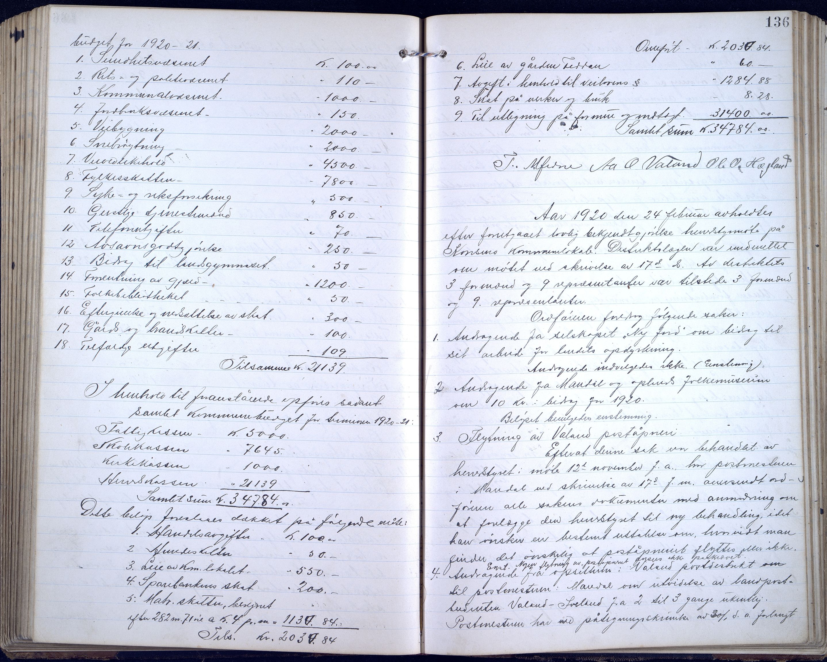 Konsmo kommune - Formannskapet, ARKSOR/1027KO120/A/L0001: Møtebok (d), 1911-1923, p. 135b-136a