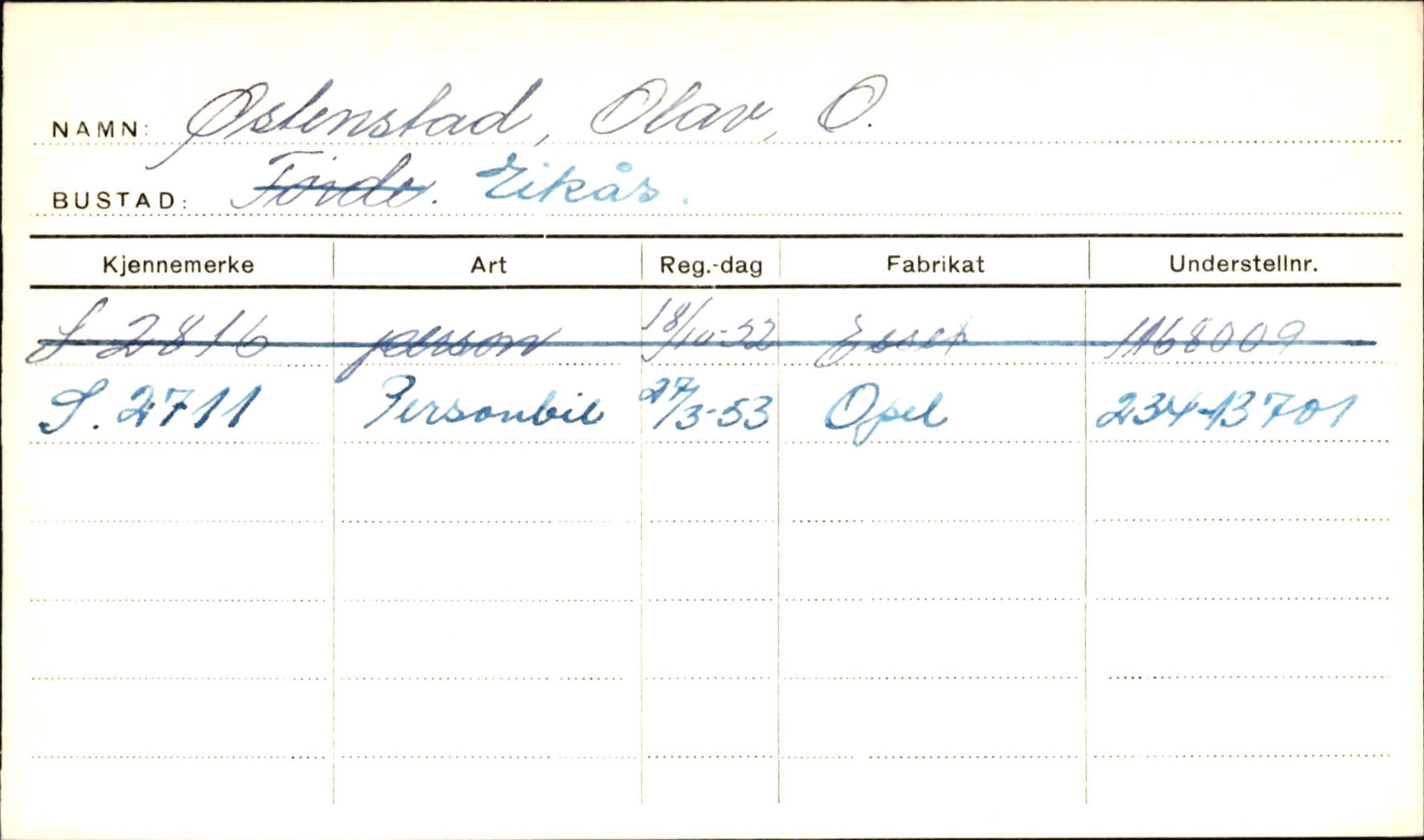 Statens vegvesen, Sogn og Fjordane vegkontor, AV/SAB-A-5301/4/F/L0002: Eigarregister Fjordane til 1.6.1961, 1930-1961, p. 694