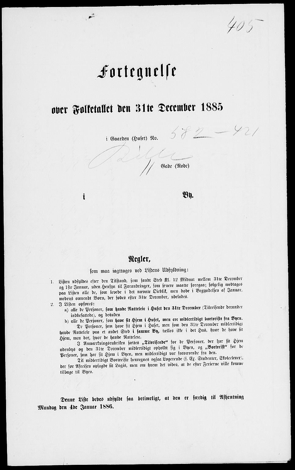 RA, 1885 census for 0101 Fredrikshald, 1885, p. 899