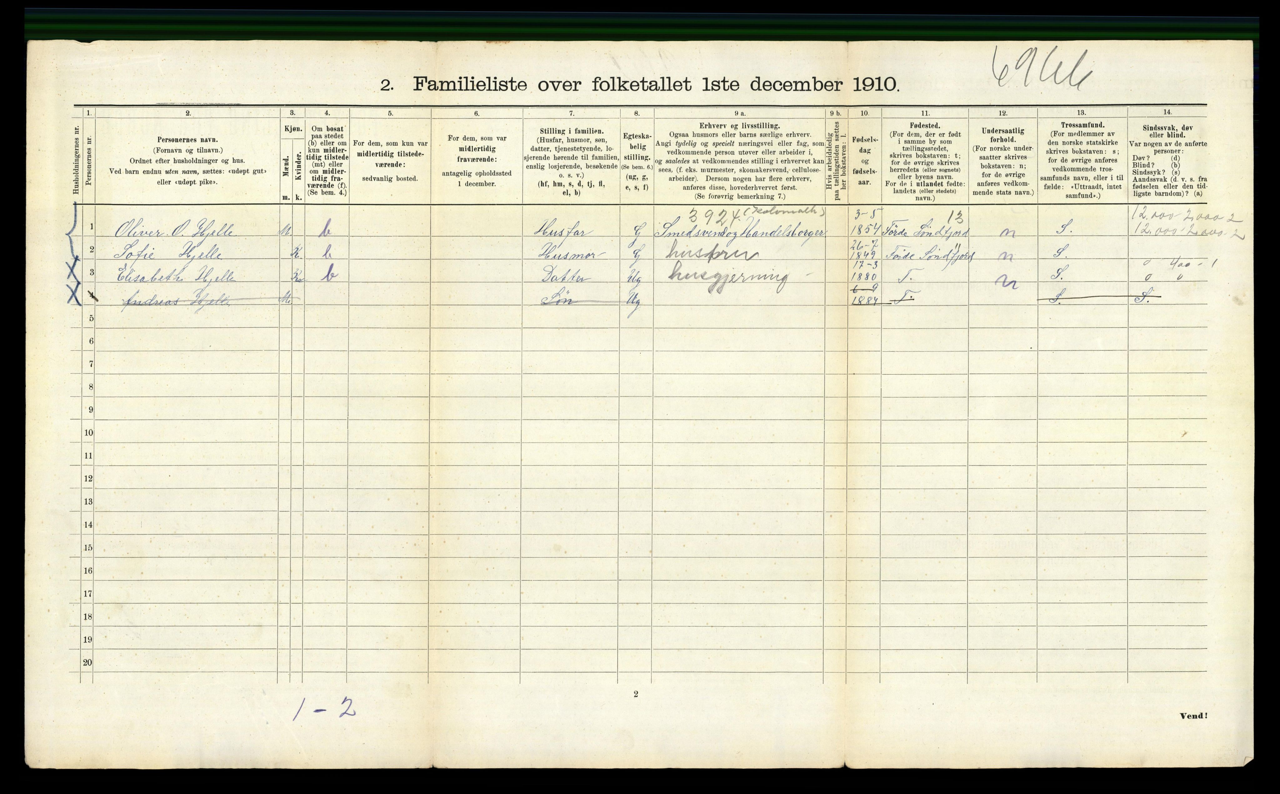 RA, 1910 census for Bergen, 1910, p. 20680