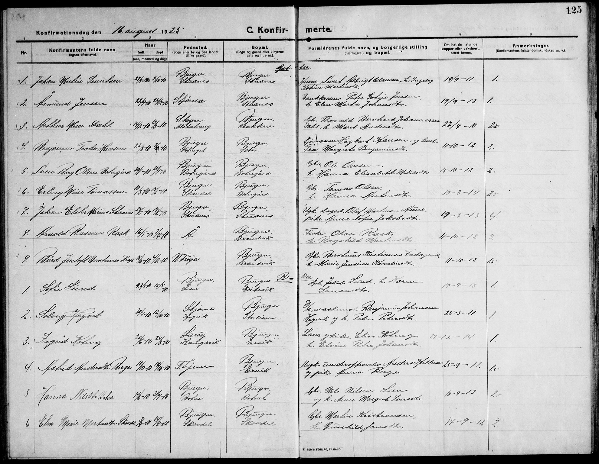 Ministerialprotokoller, klokkerbøker og fødselsregistre - Sør-Trøndelag, AV/SAT-A-1456/651/L0648: Parish register (copy) no. 651C02, 1915-1945, p. 125