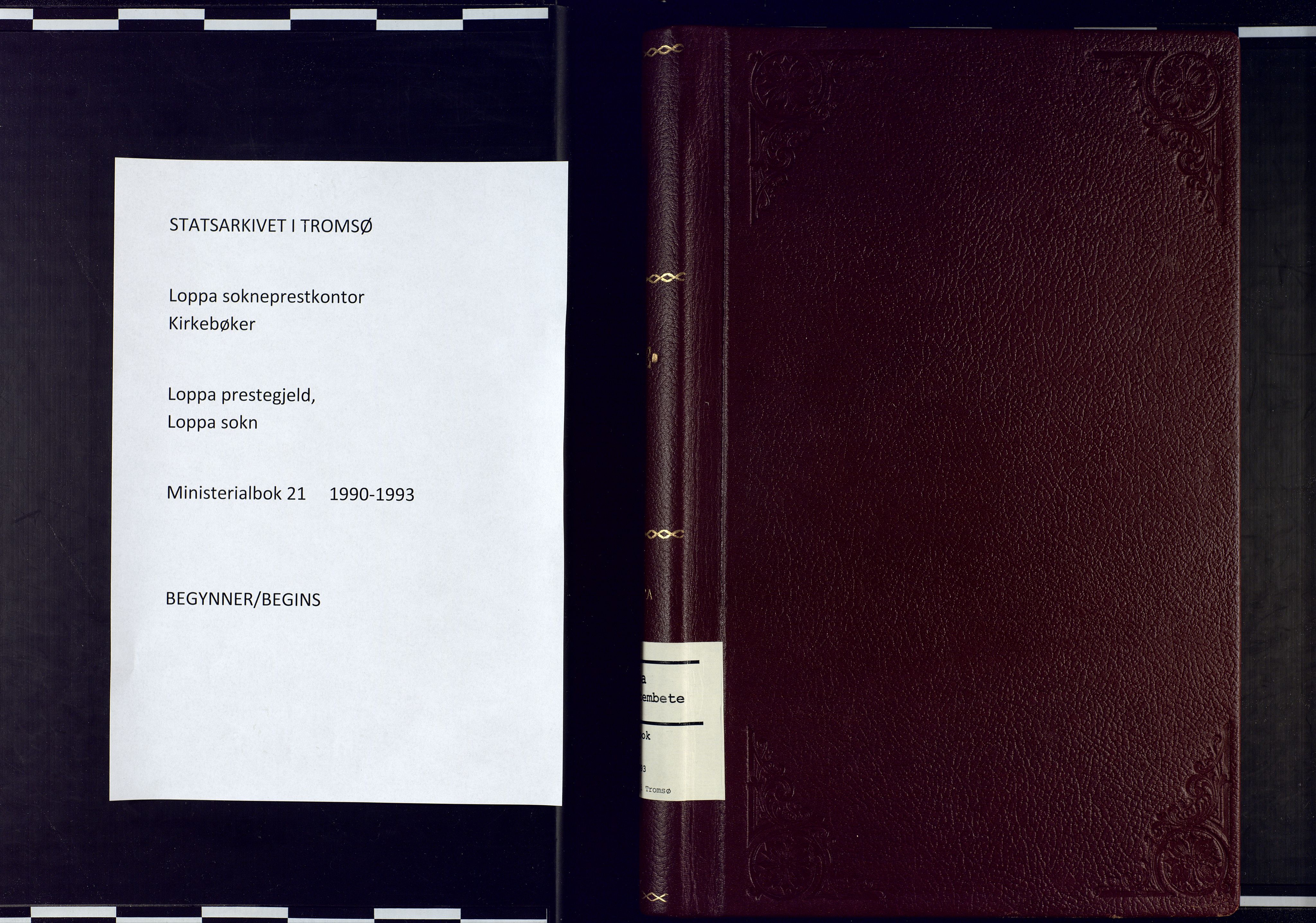 Loppa sokneprestkontor, SATØ/S-1339/H/Ha/L0021kirke: Parish register (official) no. 21, 1990-1993