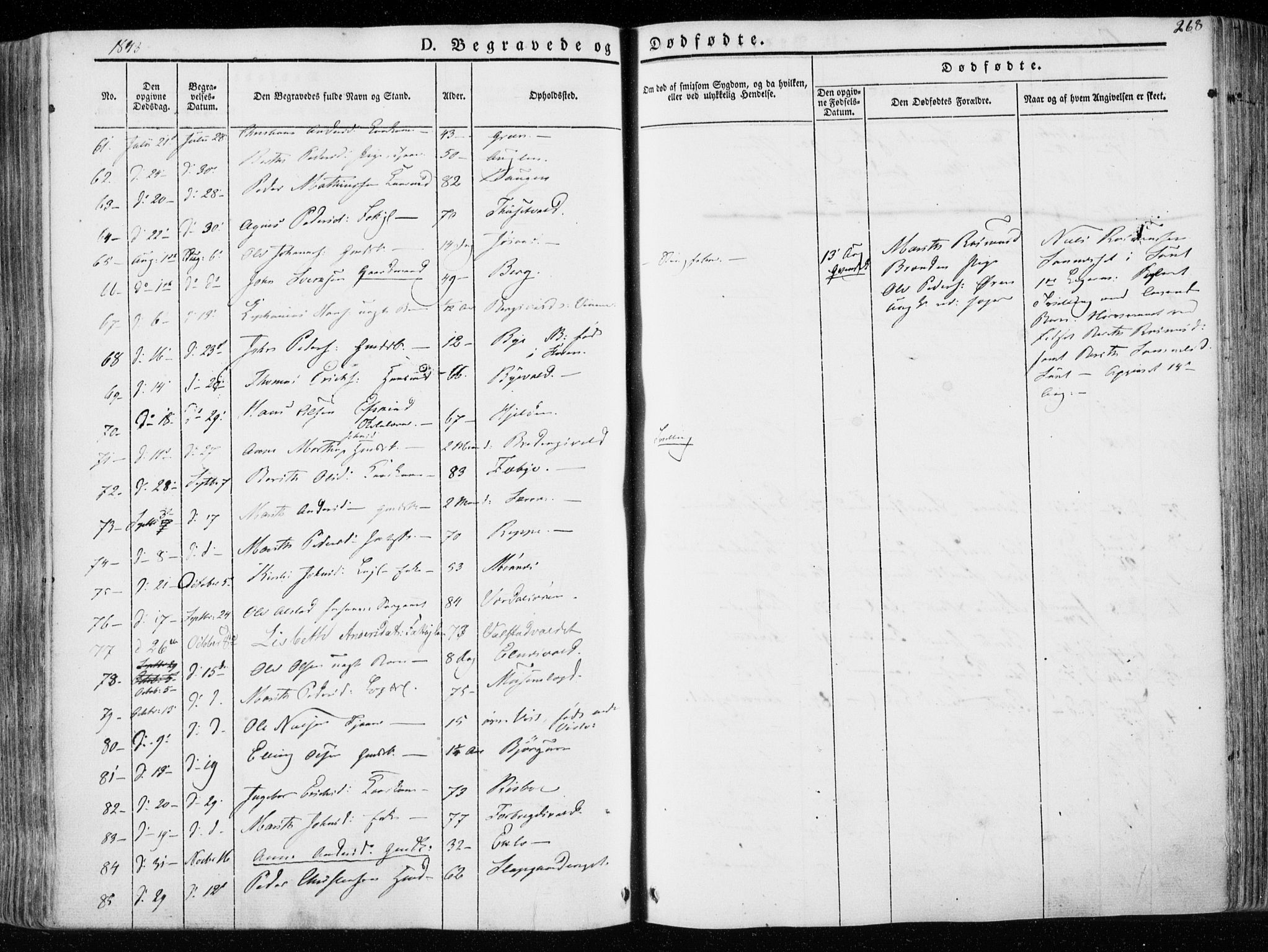 Ministerialprotokoller, klokkerbøker og fødselsregistre - Nord-Trøndelag, SAT/A-1458/723/L0239: Parish register (official) no. 723A08, 1841-1851, p. 268
