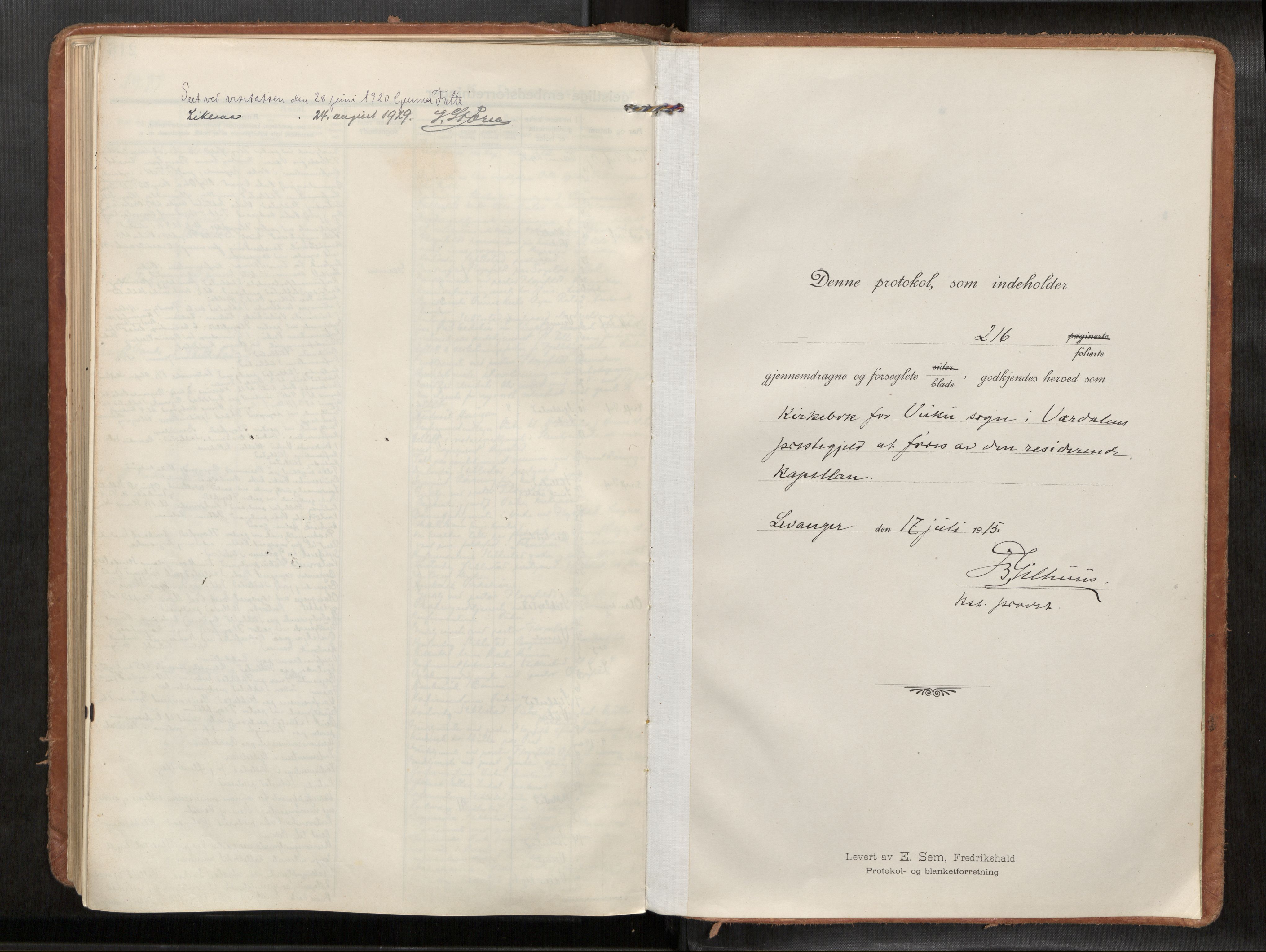 Verdal sokneprestkontor, SAT/A-1156/2/H/Haa/L0004: Parish register (official) no. 4, 1916-1928