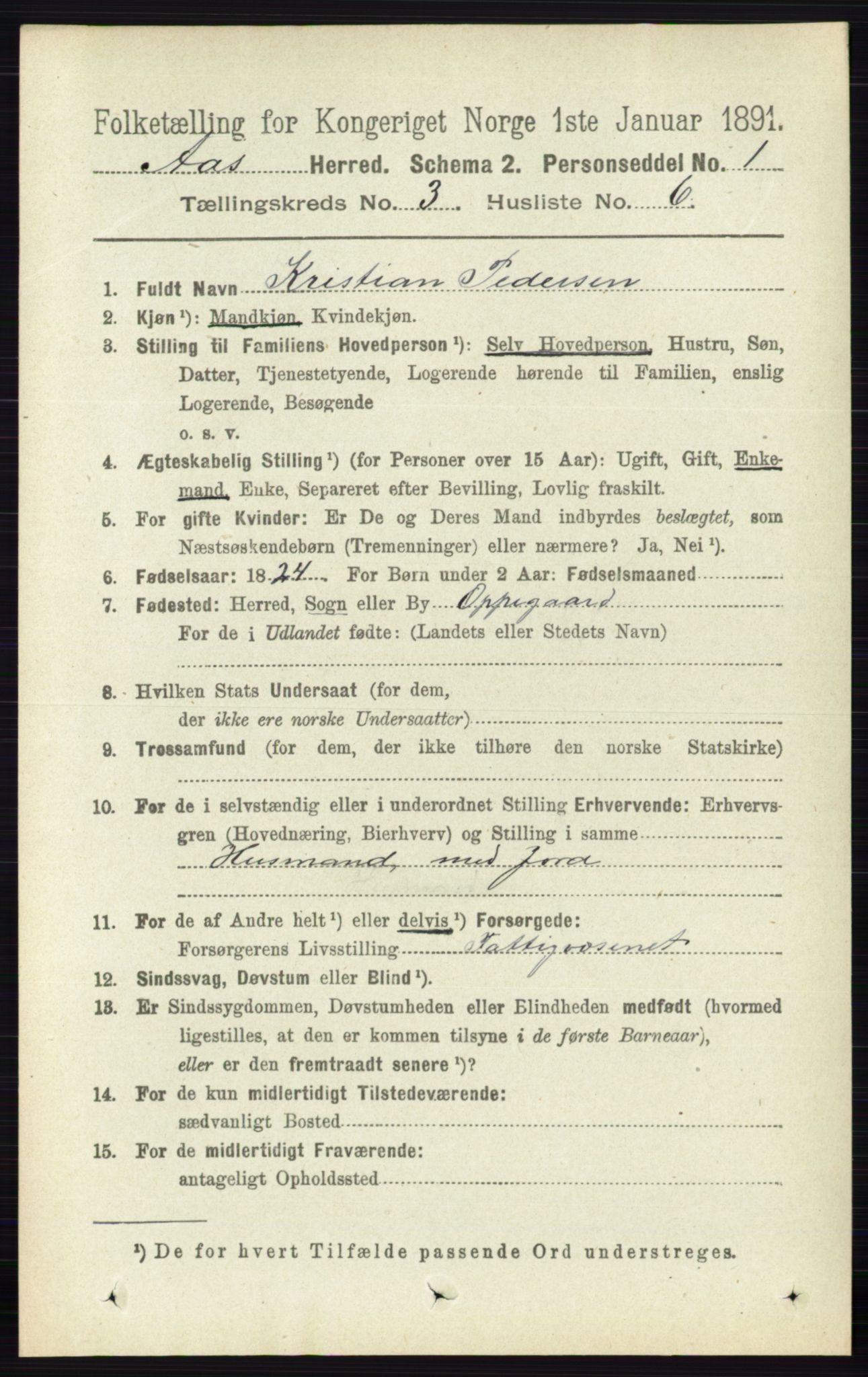 RA, 1891 census for 0214 Ås, 1891, p. 2162