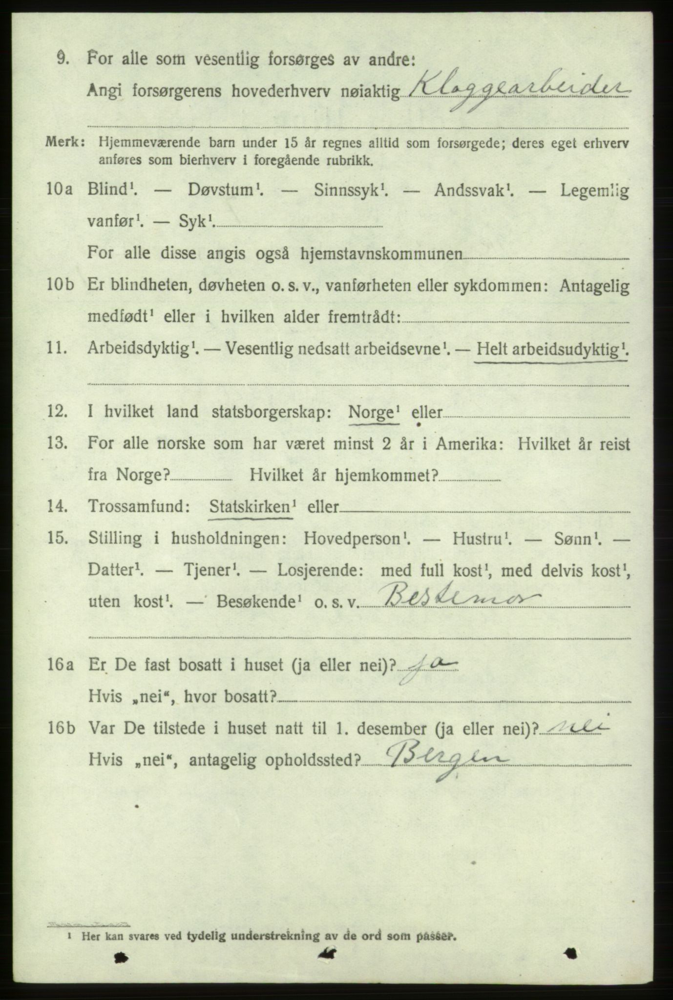 SAB, 1920 census for Skånevik, 1920, p. 2814