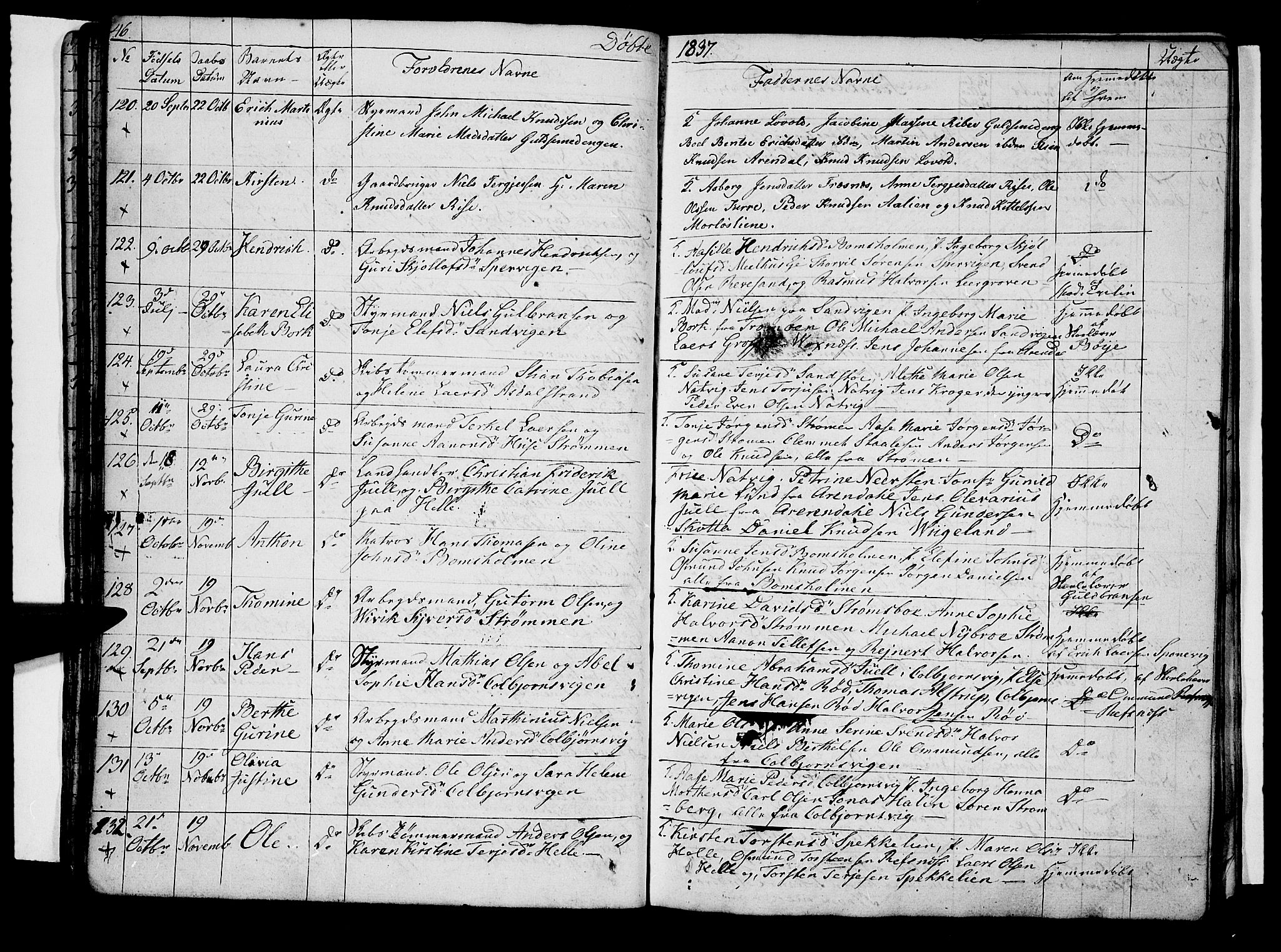 Øyestad sokneprestkontor, AV/SAK-1111-0049/F/Fb/L0005: Parish register (copy) no. B 5, 1833-1843, p. 46