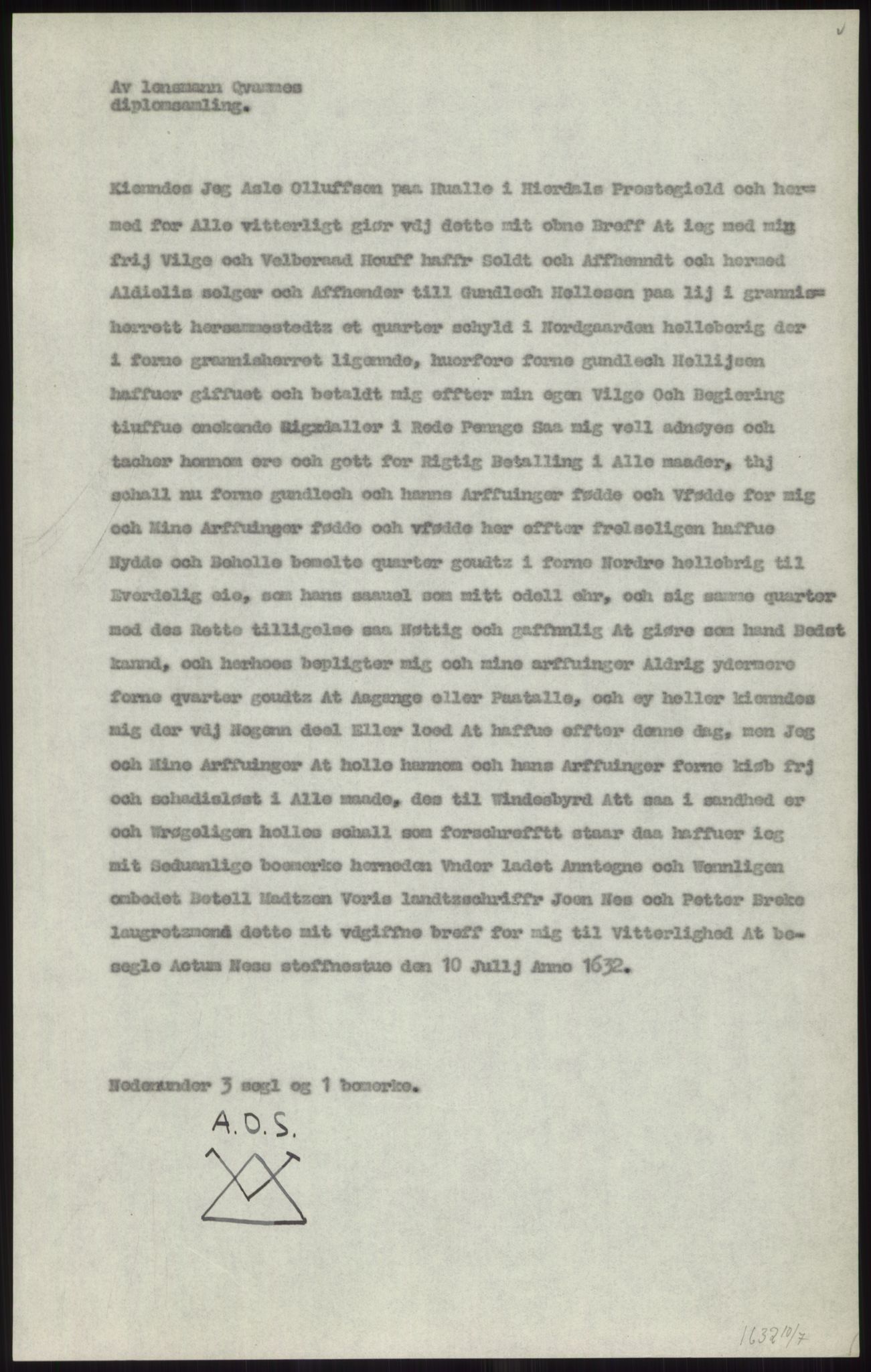 Samlinger til kildeutgivelse, Diplomavskriftsamlingen, RA/EA-4053/H/Ha, p. 1932